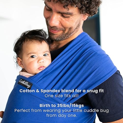 Miniatura 7 de CuddleBug Fular para bebé + portabebés - Recién nacidos y niños pequeños de hasta 36 libras - Manos libres - Tela suave y elástica - Ideal para baby