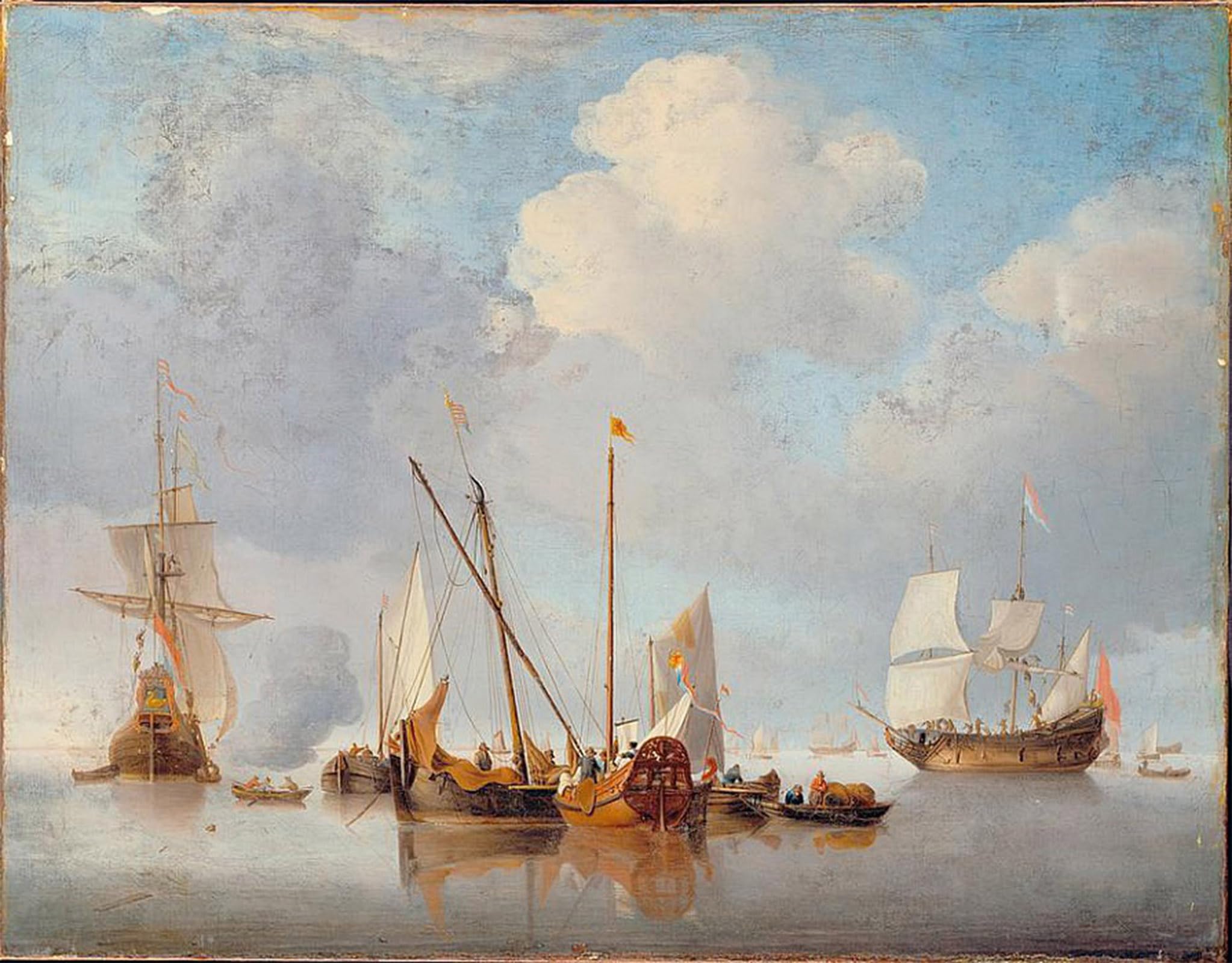 RZHRHJES Famous Painting Poster Art Canvas Print Retro Picture Famous Artist by Willem Van De Velde the Younger Poster Wall Art for Home Decor 60x90cm