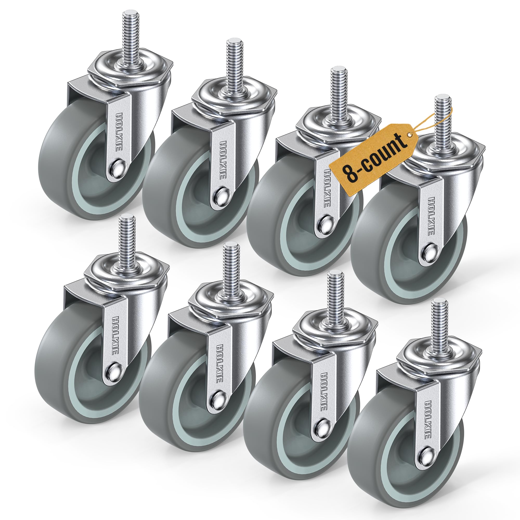 HOLKIE Stem Casters - Heavy Duty & Quiet Rolling -17 HOLKIE Stem Casters - Heavy Duty & Quiet Rolling -17