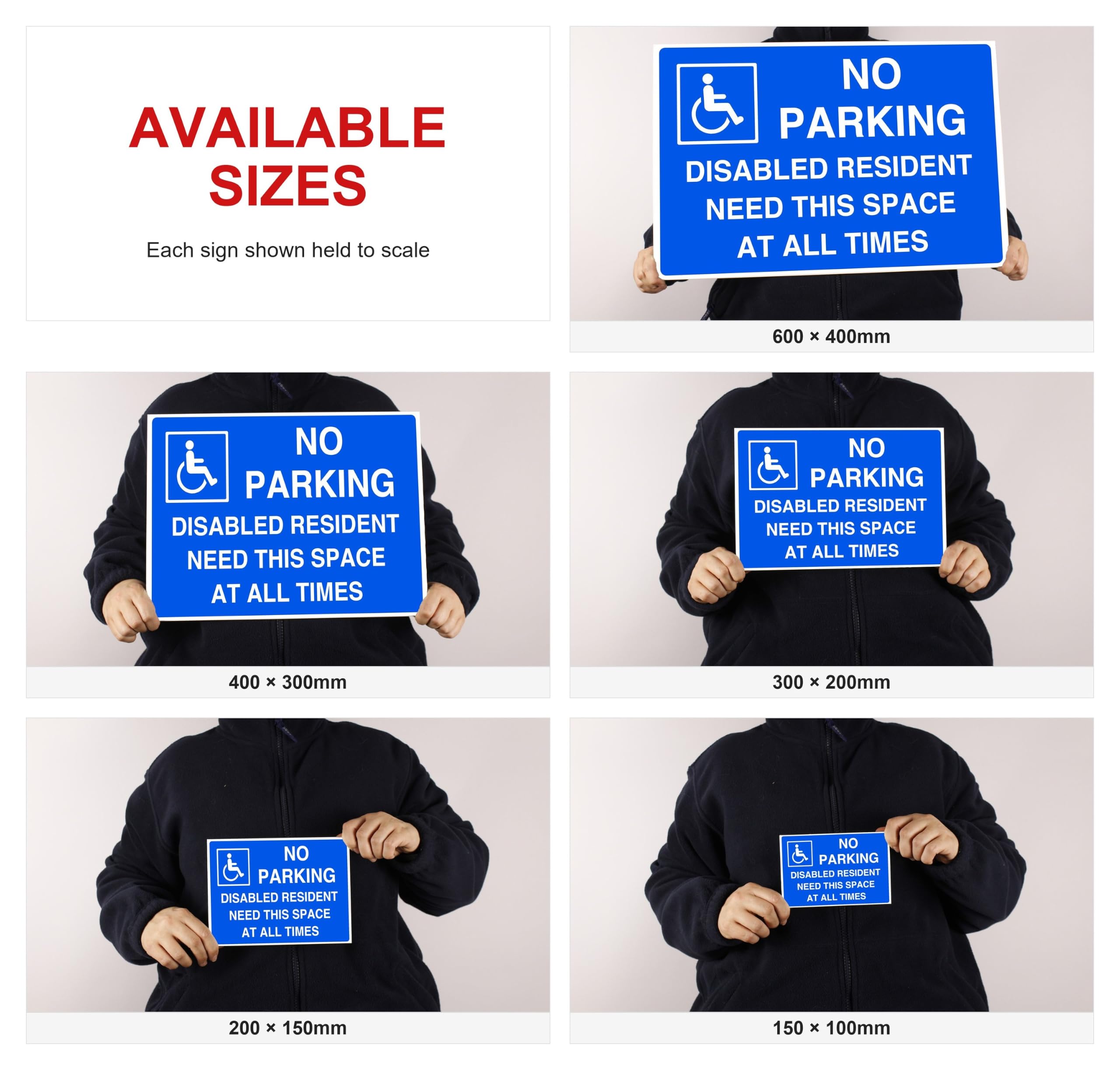 No parking disabled resident need this space at all times, parking signs - Image 2