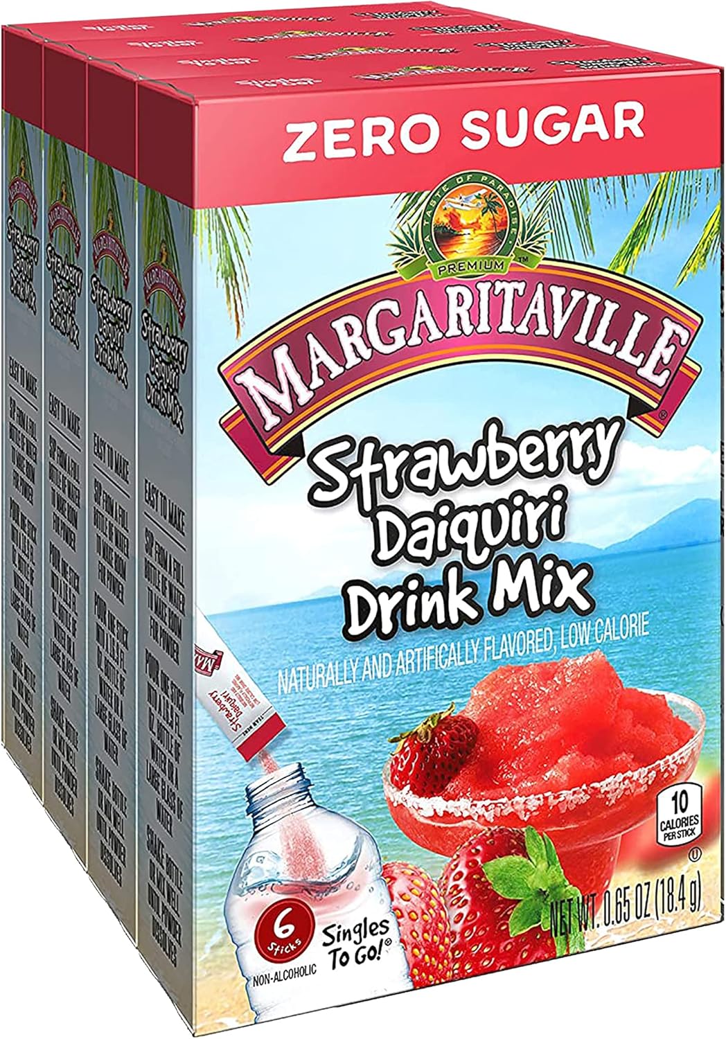 Margaritaville Singles To Go Water Drink Mix Strawberry Daiquiri
