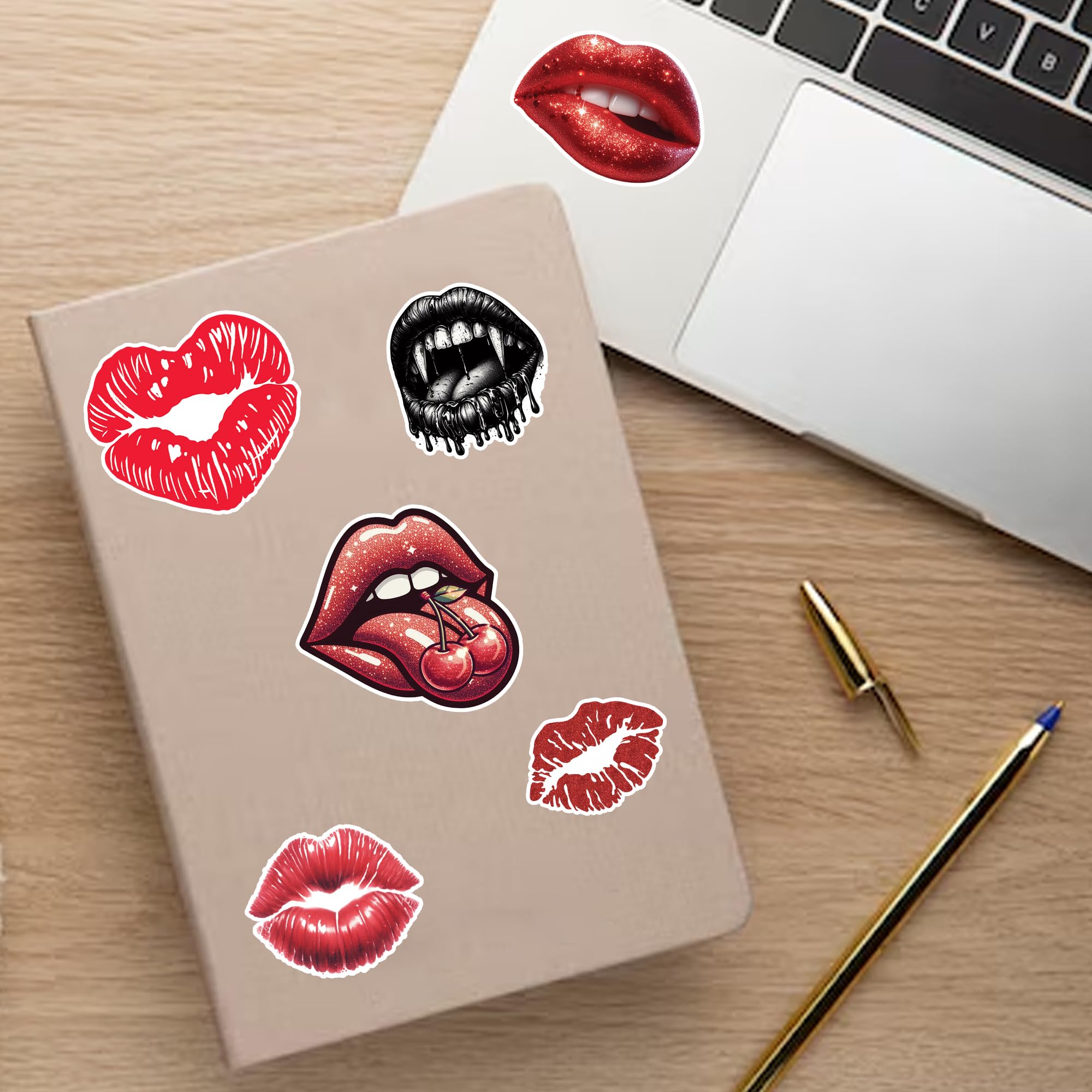 Confezione da 50 adesivi impermeabili in vinile per compleanno, San Valentino, decorazioni a tema laptop, diario, telefono, bottiglia d'acqua, bomboniere, regali per bambini, ragazze e donne