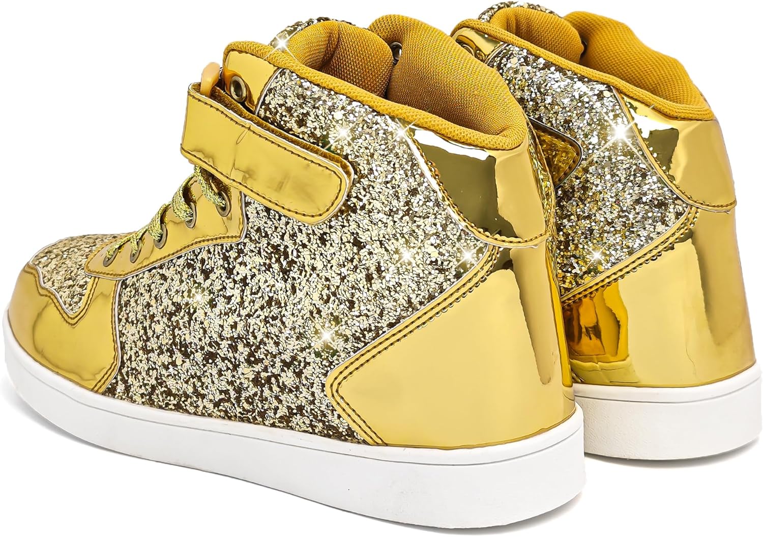 Wooowyet Glitter Shoes Kids High Top Sneakers for Boys Girls Gift Party Birthday Christmas Halloween - Image 4