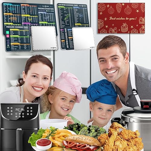 Miniatura 6 de Tabla de tiempos de cocción para freidora de aire y libros de cocina instantáneos (2 juegos de 6 piezas), accesorios para freidora de aire, sobre de