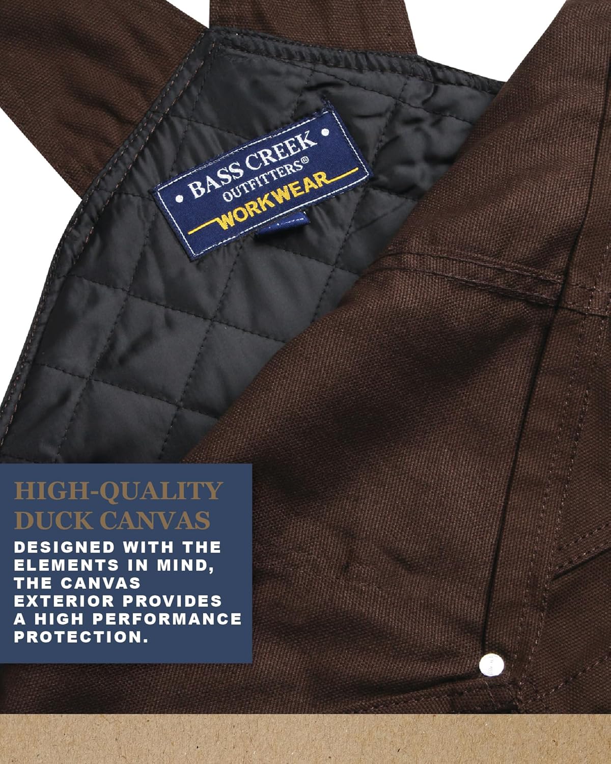 Bass Creek Outfitters Mens Bibs Overalls - Heavy Duty Duck Canvas Safety Workwear Insulated Bibs Overalls for Men