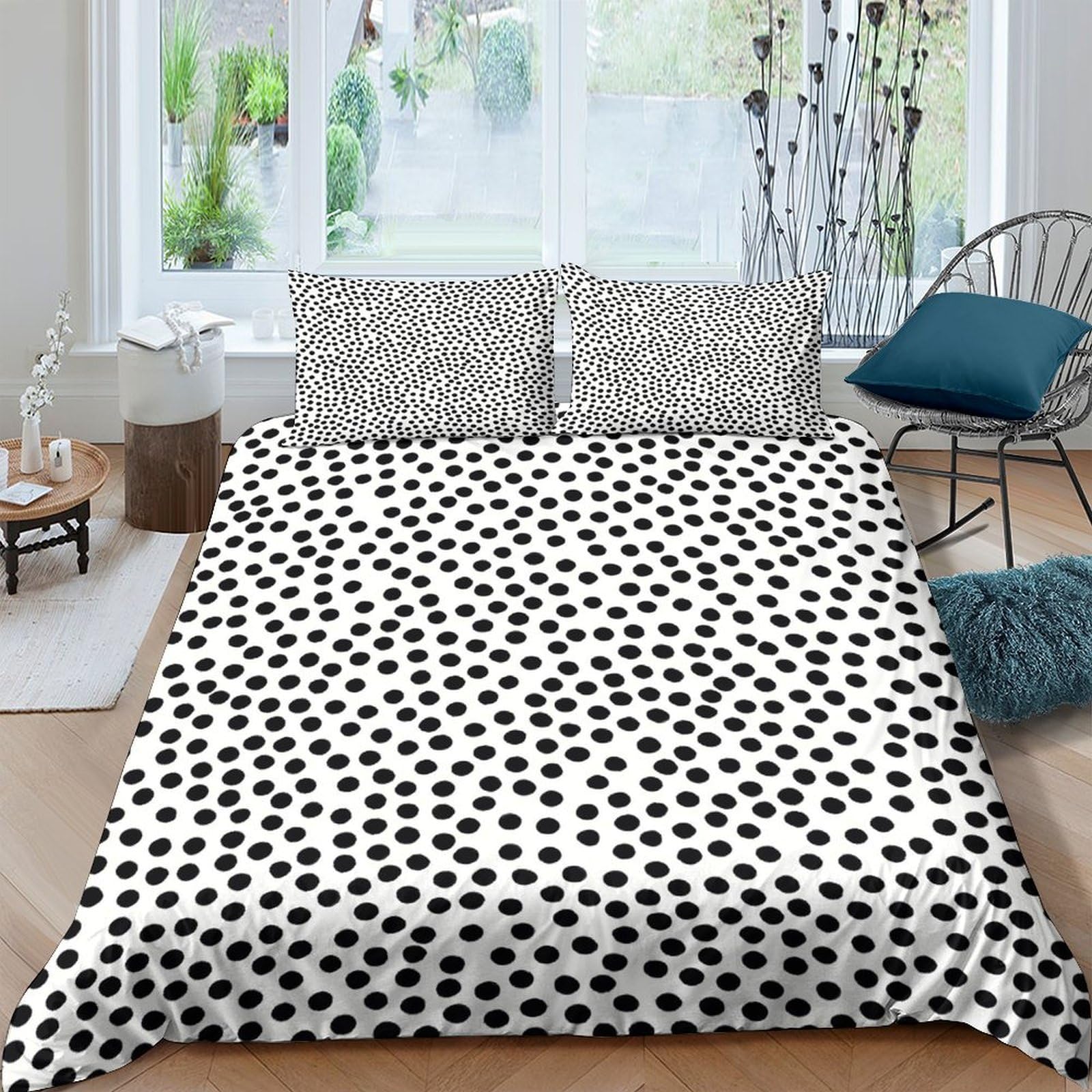 Ctjqhvkz Style-1 3D Printed Polka Dot Fitted Sheet Microfiber Soft Bedroom Decor Abstract Spot Bed Cover Mattress Protection Single（135X200cm）