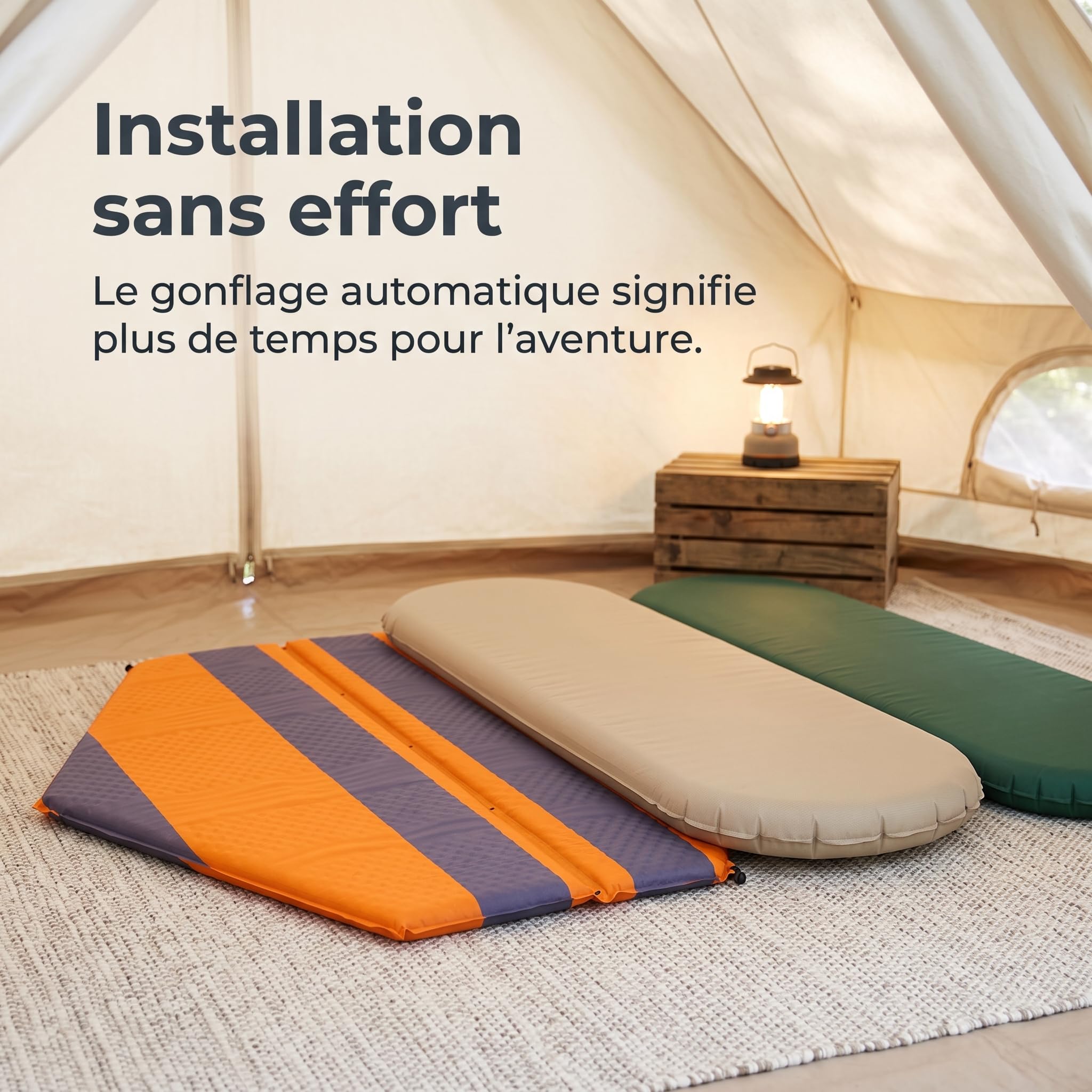 Homyl Matelas Tente autogonflant 1 Personne, résistant à l'humidité, pour, Bleu Ciel, Petit hexagone - Bleu Ciel (Version améliorée) Coussin d'air dédié 5cm d'épaisseur