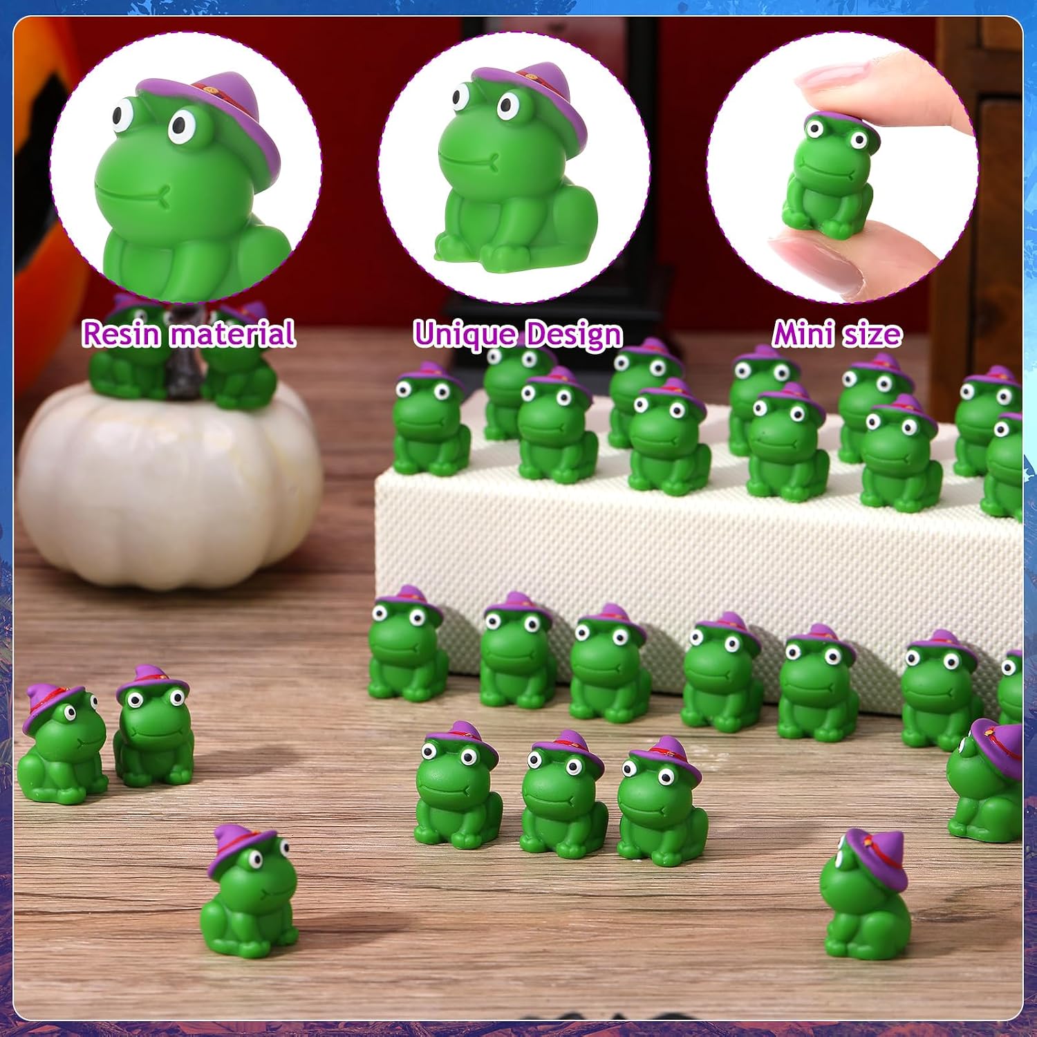 30 Pcs Halloween Mini Resin Frogs, Miniature Frogs Figurines image 3