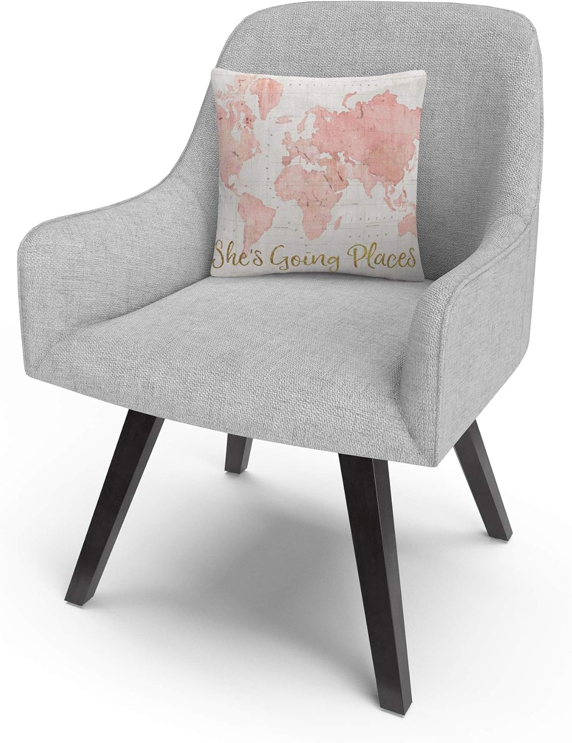 Trademark Fine Art Across The World Shes Going Places Pink by Sue Schlabach, 16x16 Decorative Throw Pillow