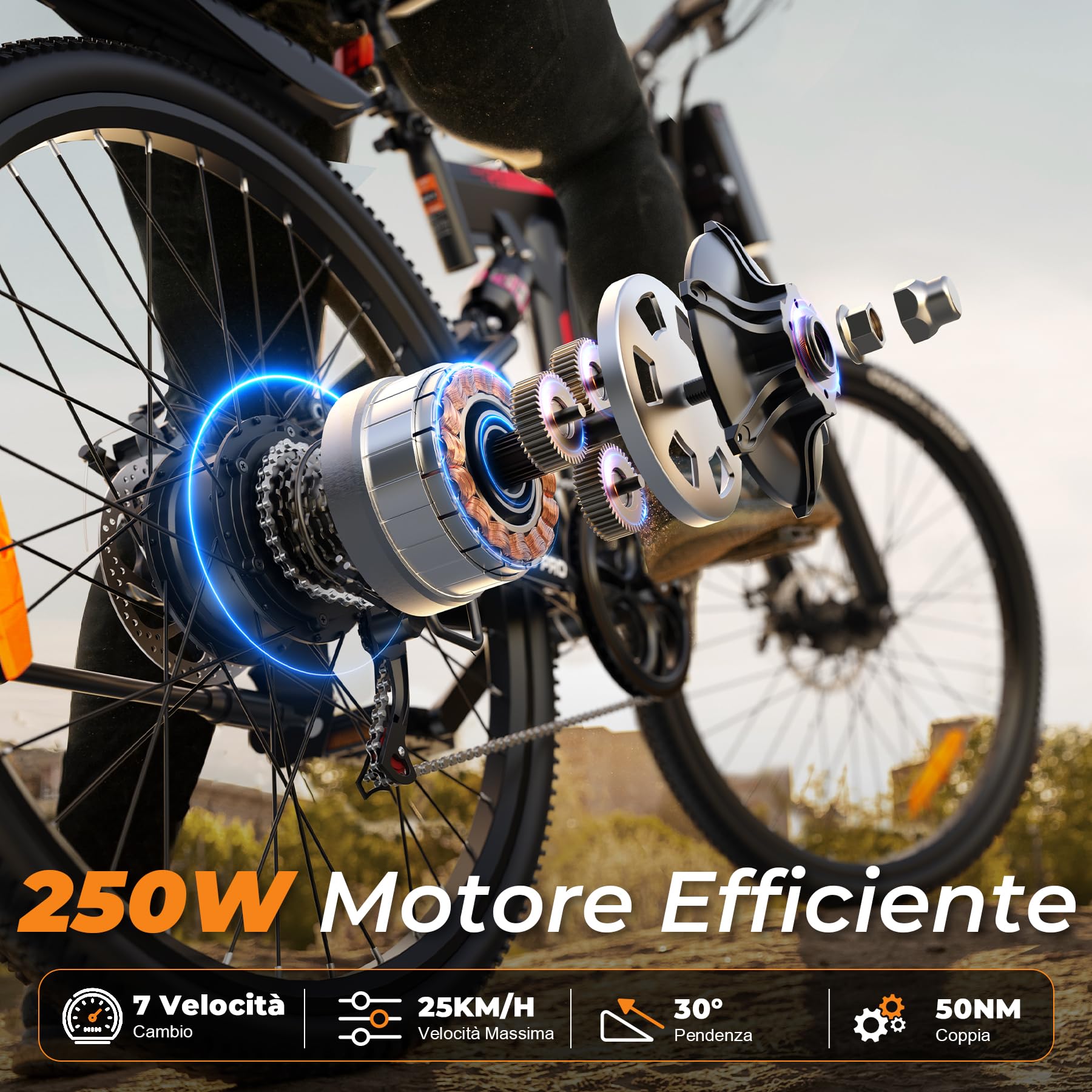 VARUN Bici Elettrica Pieghevole da 26'', 48V 374,4Wh, Sospensione Completa | Batteria Rimovibile, Autonomia di 70km, 7 Velocità Bicicletta Elettrica, E Bike Adatto a Tutti i Terreni