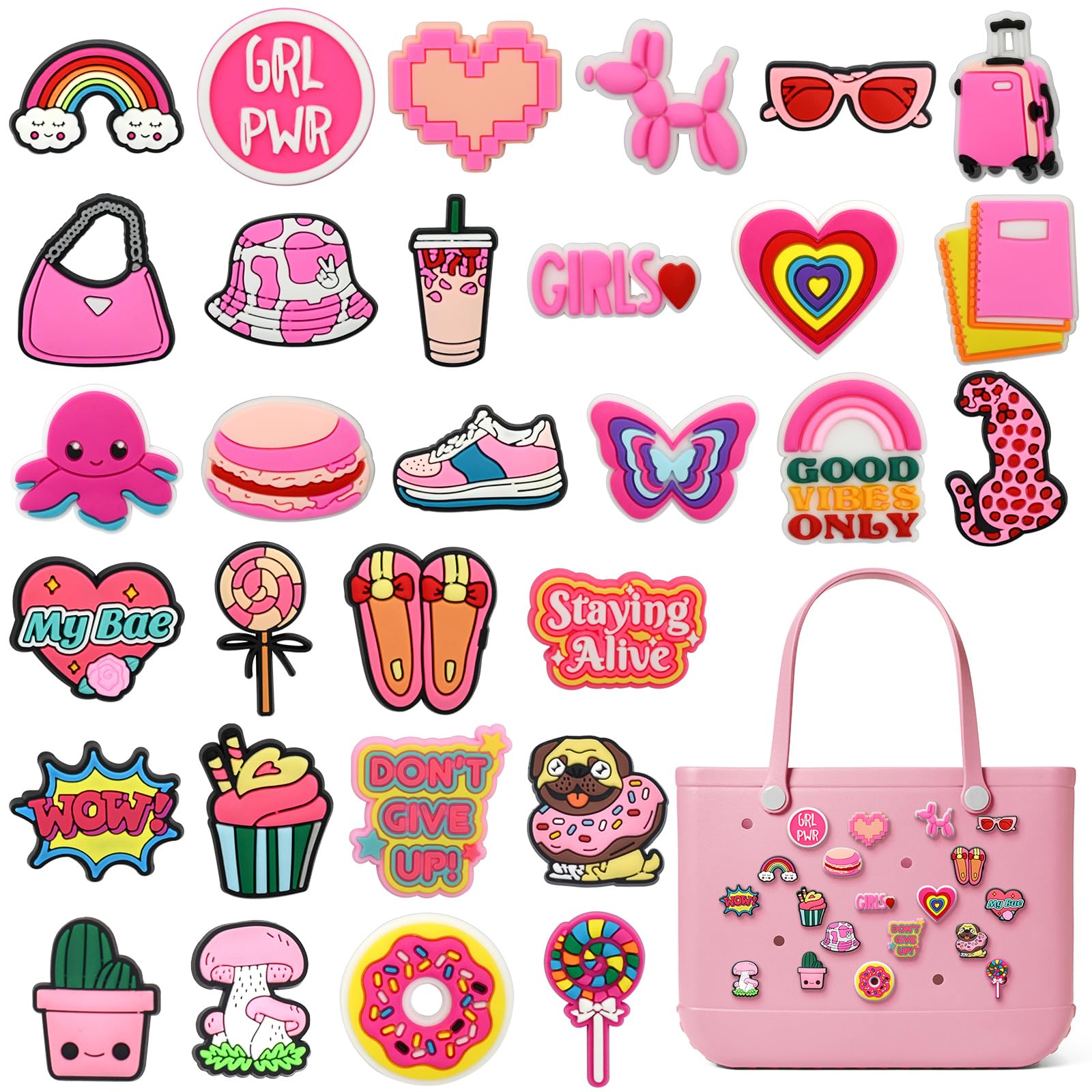 Charms For Bogg Bag Accessories Summer Beach Small Tote Bag Charms For Women