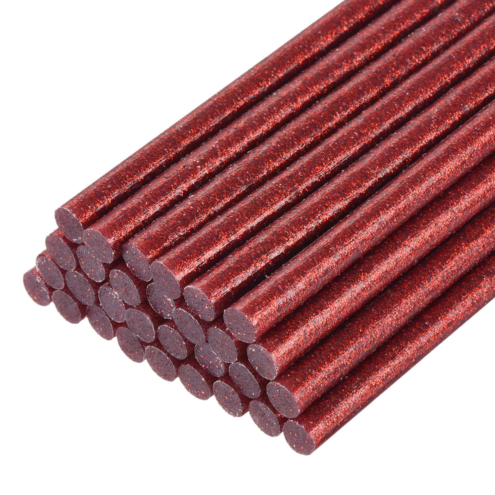 sourcing map 30pcs Full Size Hot Glue Gun Sticks 7mm x 200mm High Sticky Small Hot Glue Sticks for Glue Gun, Glitter Red