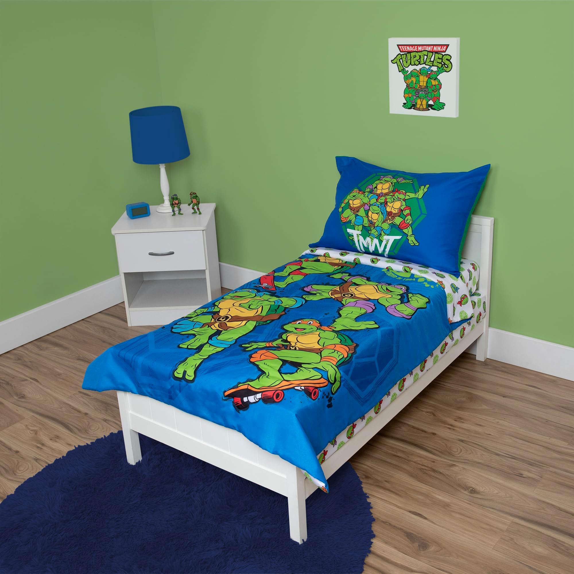 Amazon.com : Teenage Mutant Ninja Turtles 4 Piece Toddler Bedding Set ...
