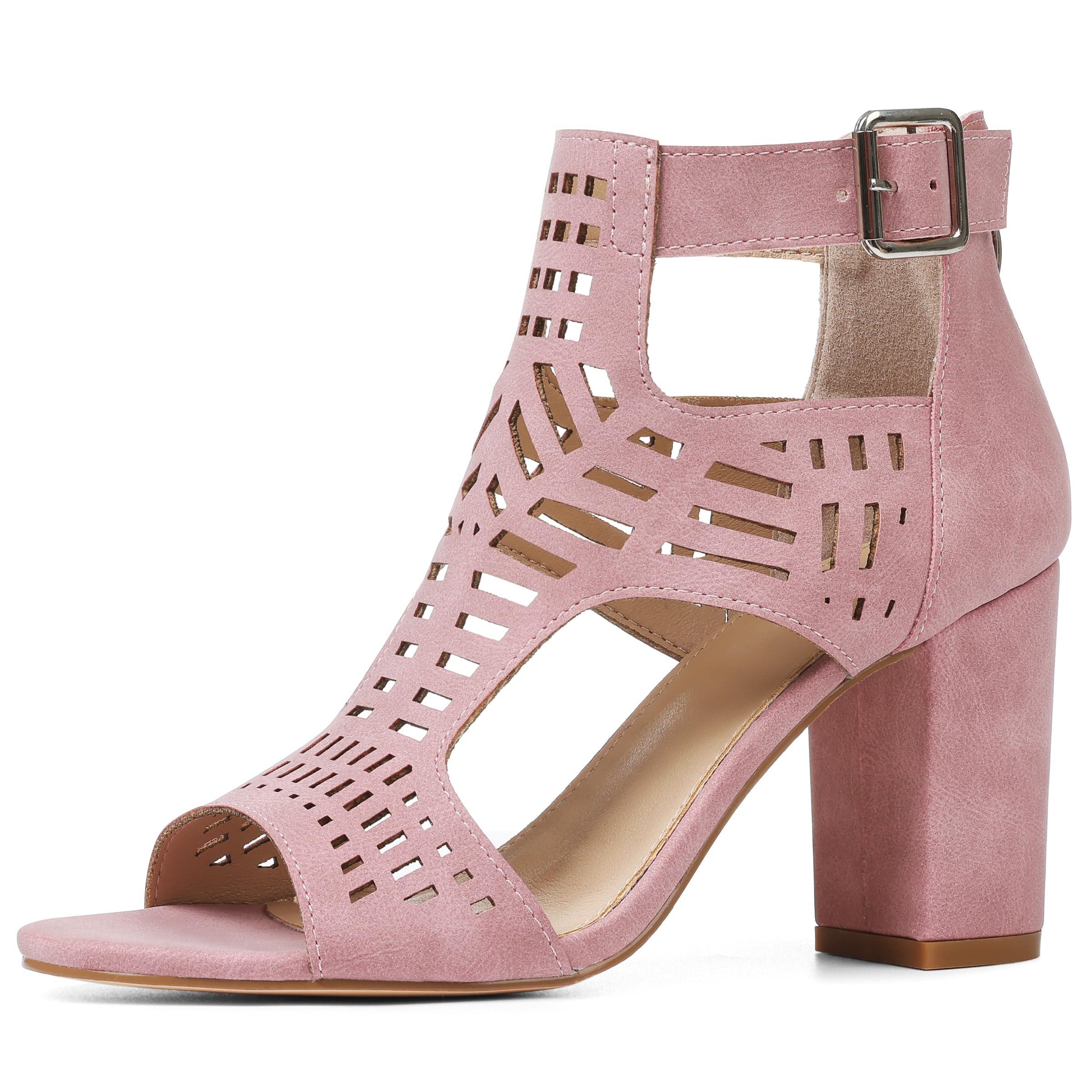 AOSPHIRAYLIAN Heeled Sandals for Women Open Toe Chunky Heels for Women Bohemian Cutout Wedge Summer Heels Block Heeled Party Sandals Womens