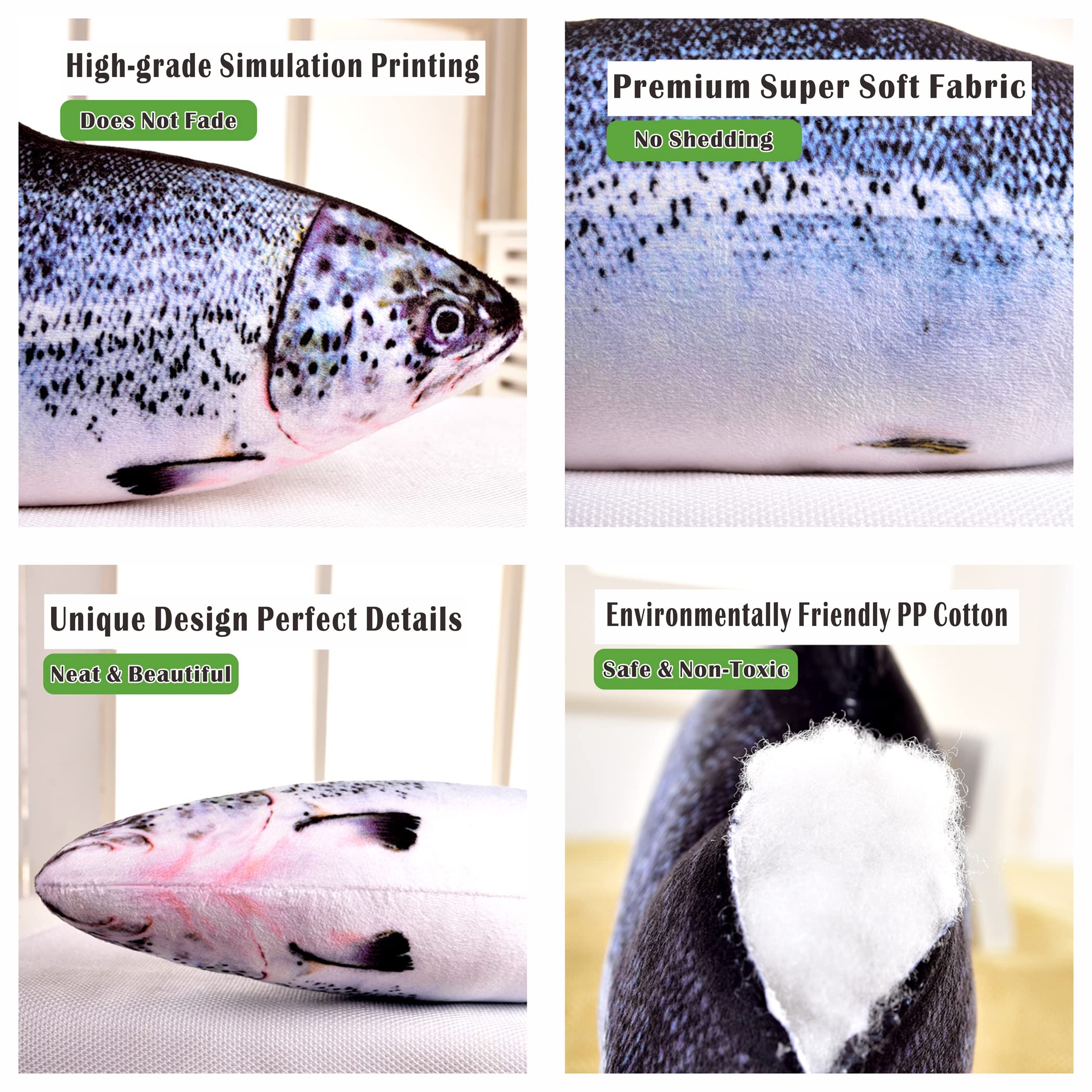 LYXIHAP Simulation Fish Plush Decorate Soft Fish Decorate Pillow Cushion Stuffed Decorate Oversized Pillow Creative Gift Home Decor - Image 3