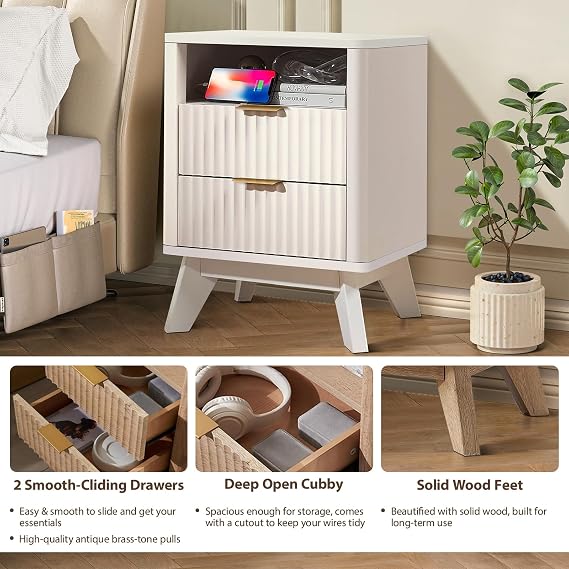 Fluted Nightstand - 18