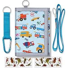 Kids Wallets for Boys With Coin Pocket, Wallets for Kids Ages 4-18, Toddler Trifold Truck Wallet With 9 Card Holders,Novelty Wallet for Childrens Birthday Gifts