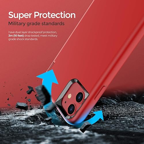 Miniatura 5 de ORIbox - Funda compatible con iPhone 12 y iPhone 12 Pro, acabado suave al tacto de silicona líquida exterior