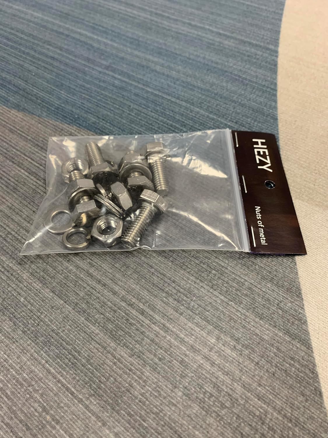 HEZY 10 M5*8mm Screws 304 Stainless Steel Hex Head Bolts Nuts Kit with Flat & Spring Lock Washers, Heavy Duty Assortment Set for Industrial, Automotive & DIY Projects