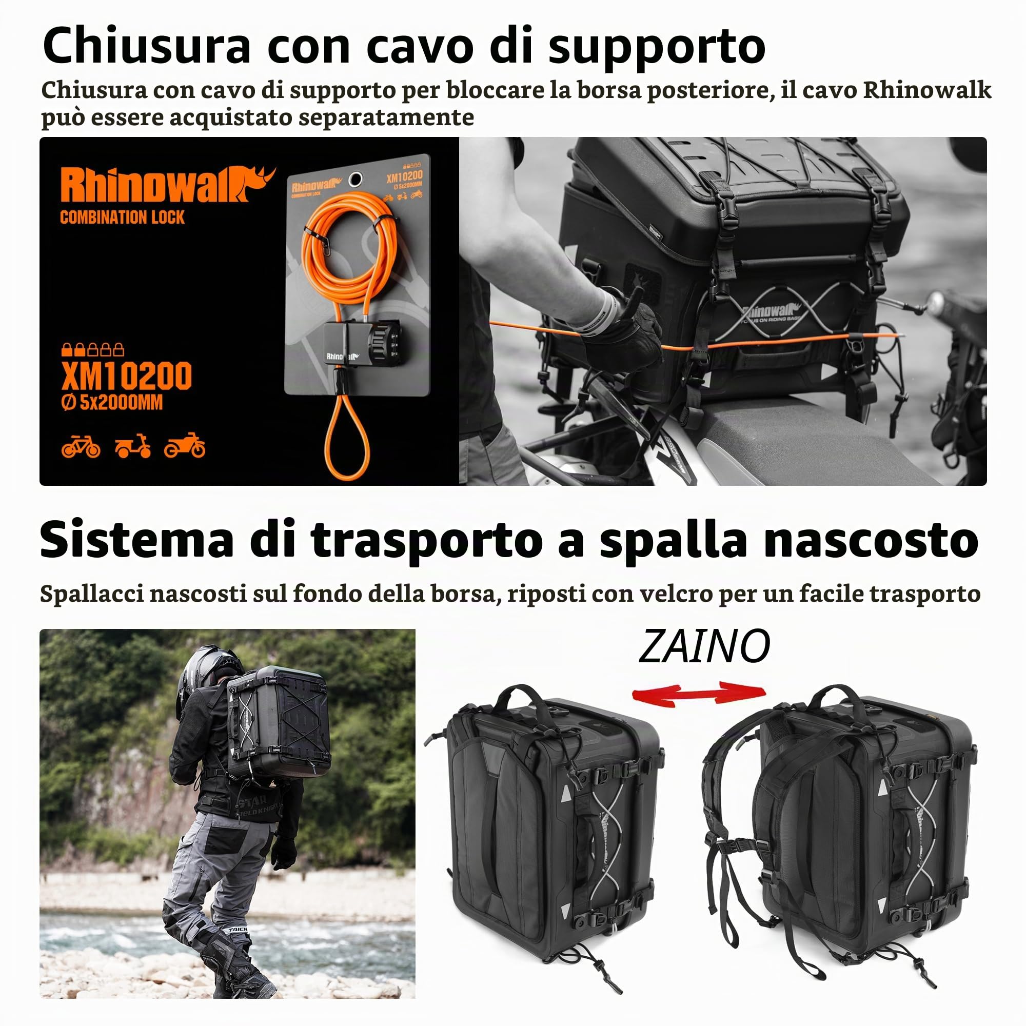 Rhinowalk Borsa da sedile moto