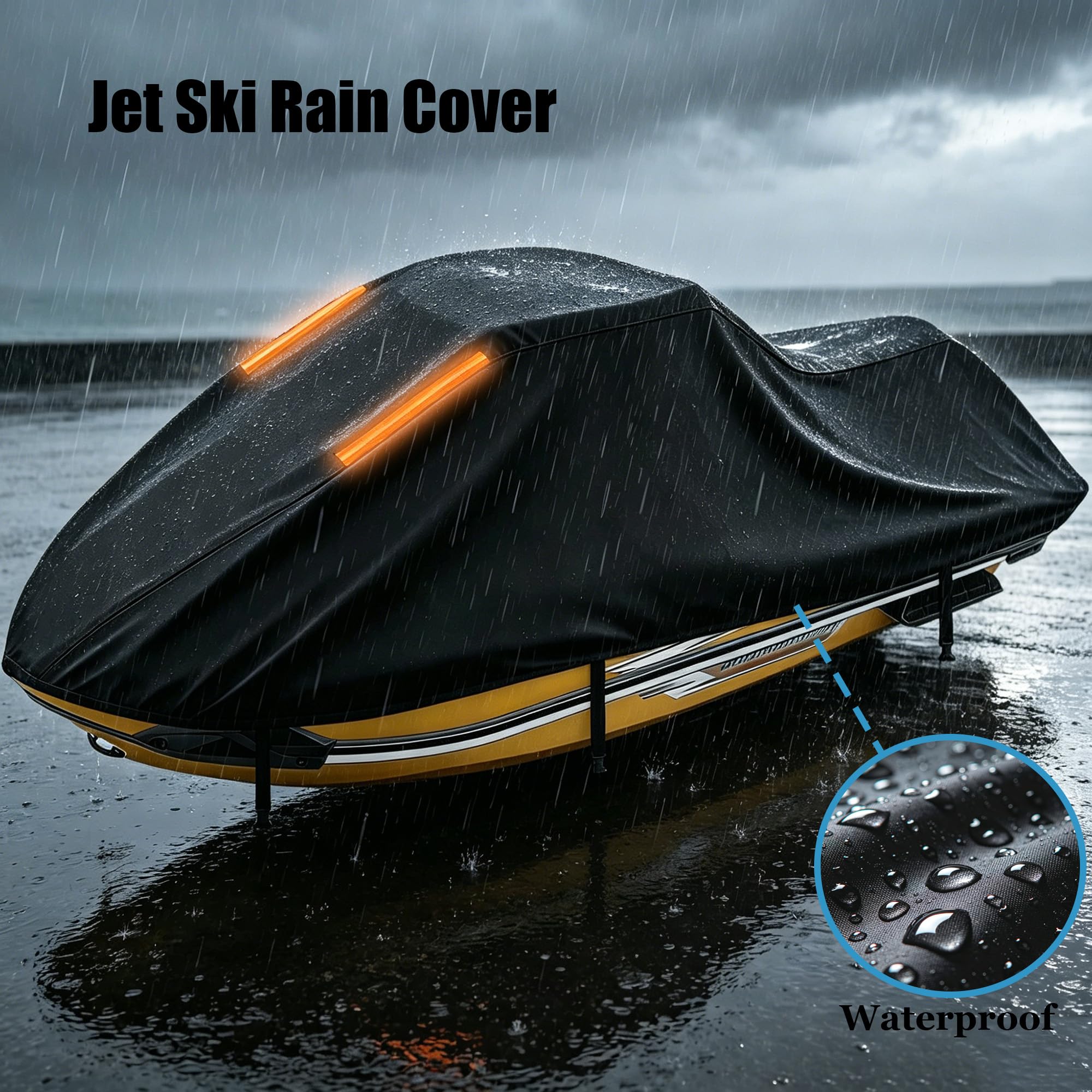 Jet Ski Abdeckungen für Yaaha GP 1300R 丨Bootsabdeckung Persenning 300D Oxford Bootsplane für Motorboote Jetski Abdeckplane Wasserdicht Bootsplane Winterfest