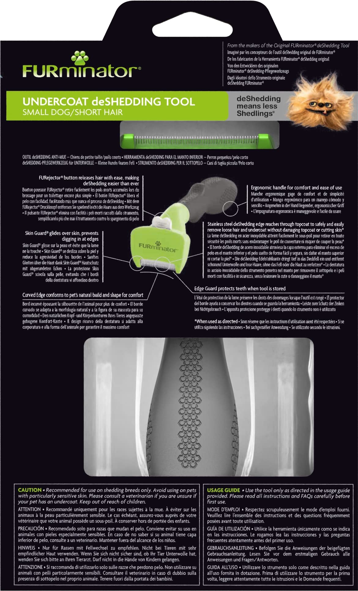 FURminator Strumento di deshedding per cani piccoli, a pelo corto, S