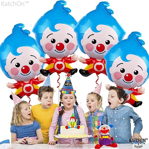 Miniatura 7 de Juego de globos de payaso grandes 24 pulgadas paquete de 4 globos de dibujos animados decoraciones de fiesta temática de carnaval decoraciones de
