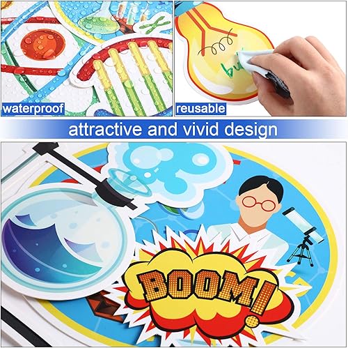 Miniatura 3 de 48 piezas de recortes de laboratorio de ciencias para decoración de tablón de anuncios para aula, recortes temáticos de ciencia, decoración de