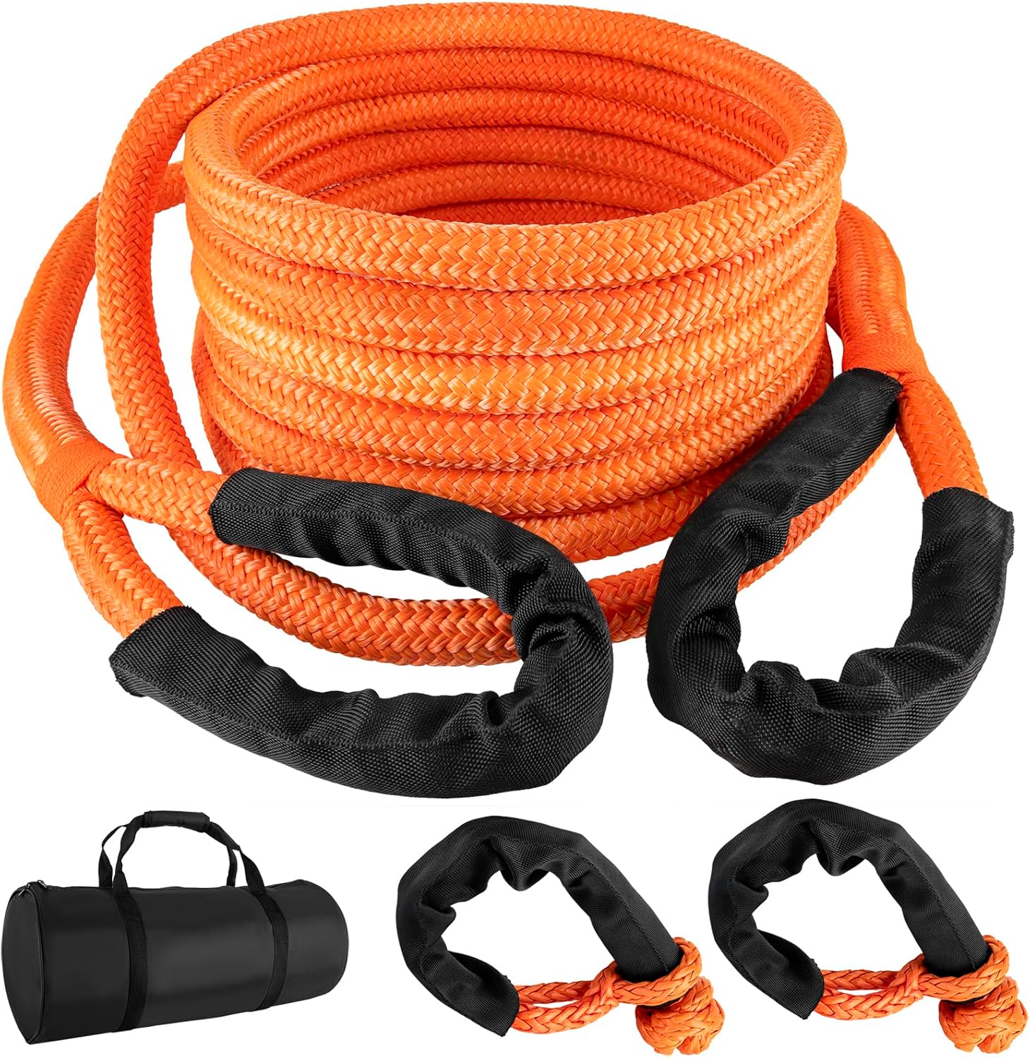 Kinetic Recovery Rope, 1"×20ft Tow Rope, Heavy Duty 48000 Lbs Kinetic Ropes Recovery Kit, Tow Ropes for Trucks UTV, ATV, Recovery Rope Kit for 4x4 Offroad Vehicle