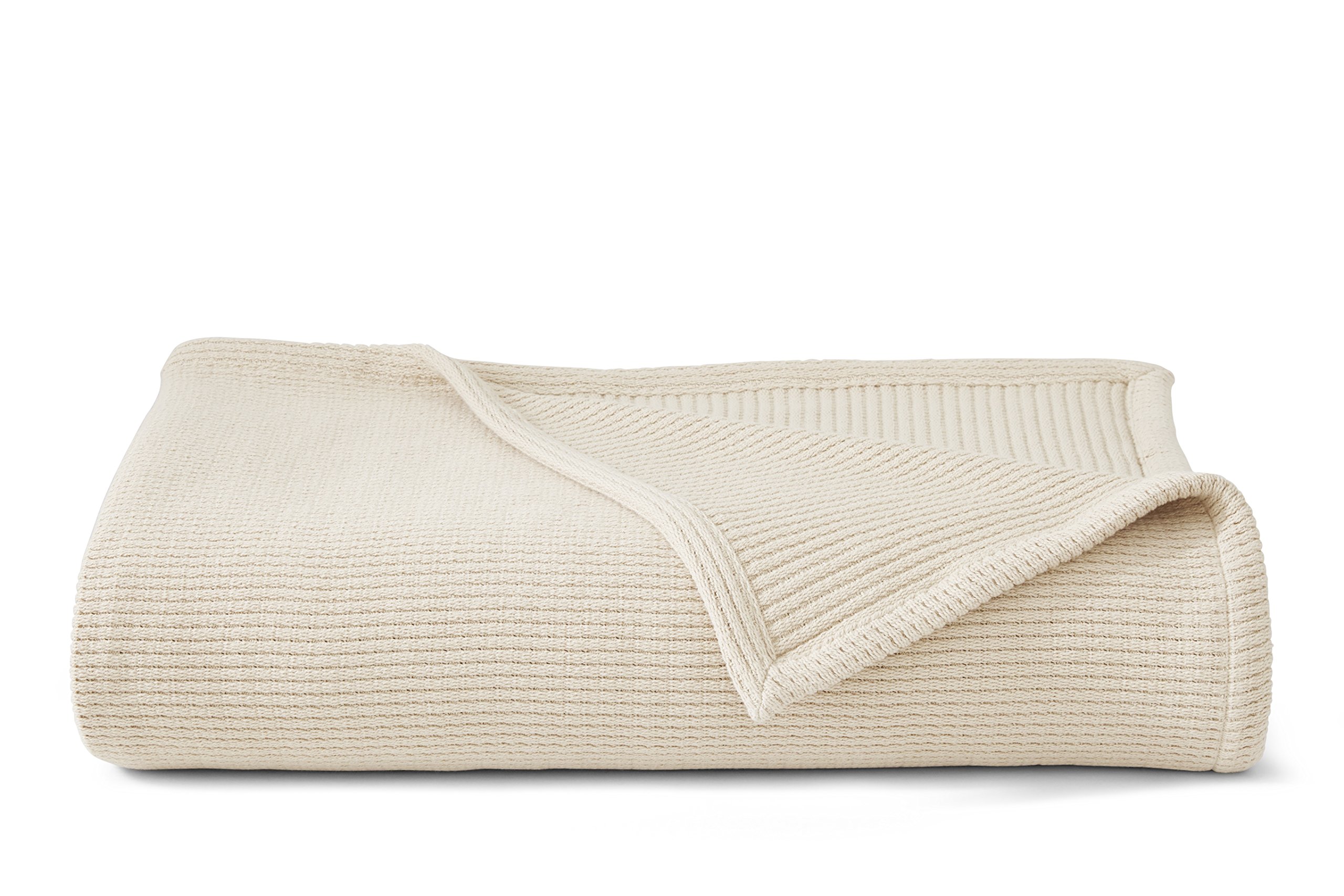 Sponsored Ad - Grund Sea Pines 100% Organic Cotton, Ultra Soft, 50-inches by 70-inches, Ivory, Throw Blanket