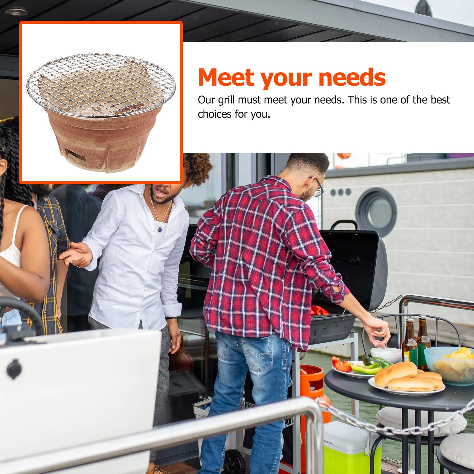 Mini ceramiczny grill na węgiel drzewny przenośny kemping i ogród palenisko koreański styl kuchenka na węgiel drzewny z siatką do gotowania losowy kolor sprzęt do grillowania na zewnątrz