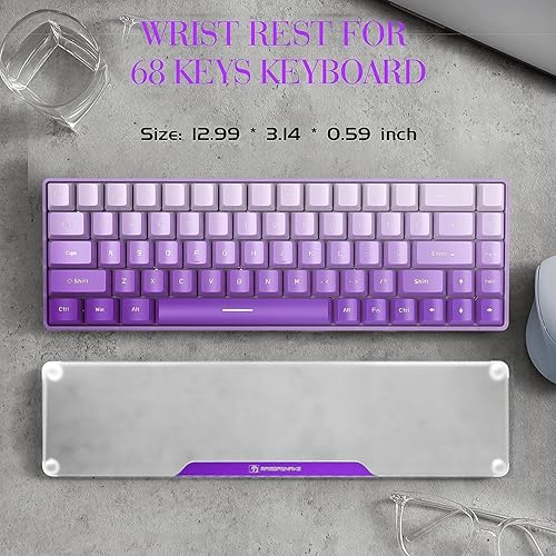 Miniatura 5 de SELORSS Reposamuñecas acrílico para teclado, soporte de muñeca para teclado de aleación de aluminio CNC, logotipo personalizado, almohadilla para
