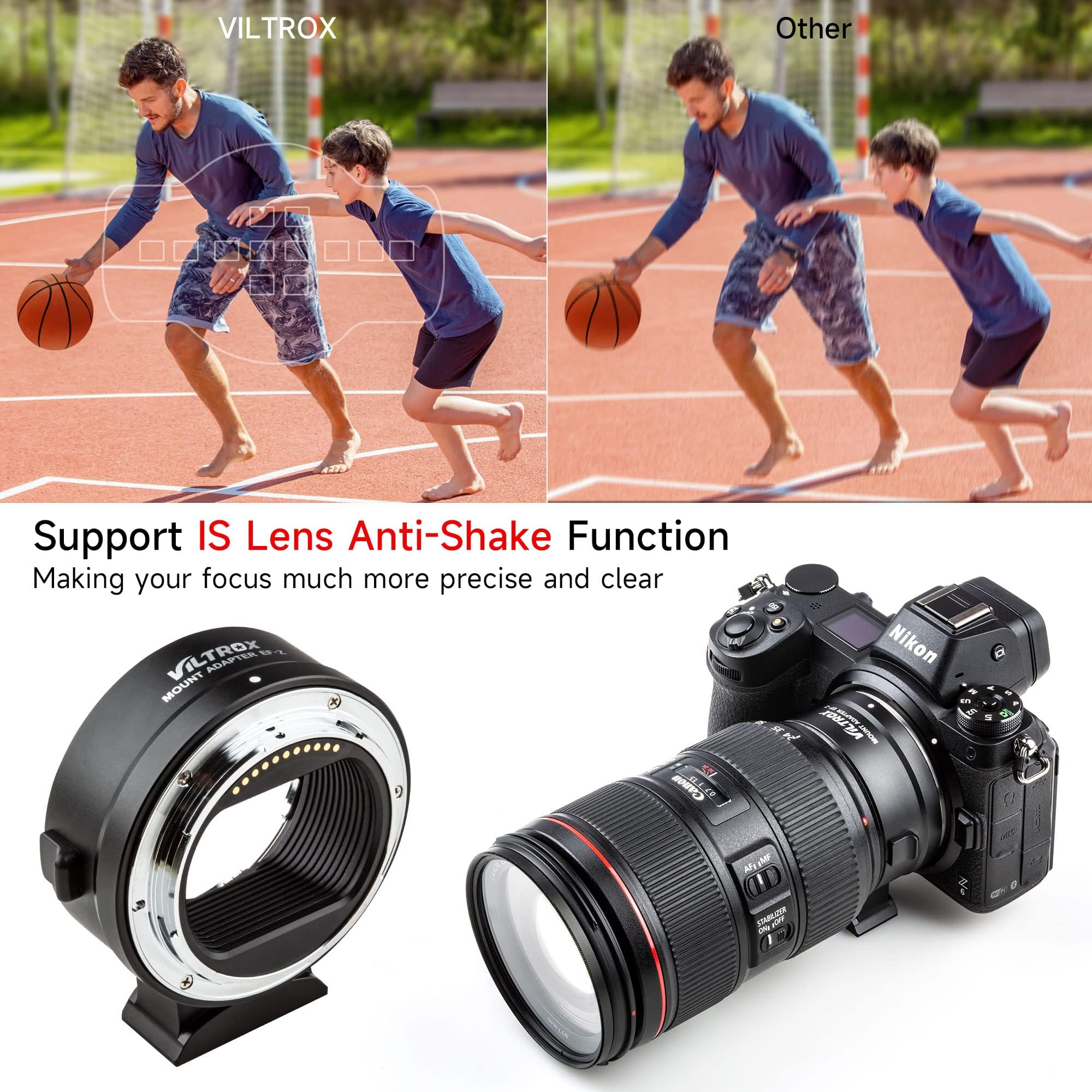 VILTROX EF-Z Objektiv Adapter Autofokus Objektiv Konverter Metall Kontakte Linsenhalterung Adapter Kompatibel mit Canon EOS EF EF-S Objektiv auf Nikon Z Mount Z5 Z6 Z7 Z6II Z7II Z50 Z9 ZFC