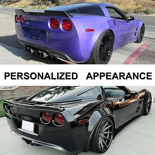 Miniatura 3 de Alerón para tapa trasera del maletero compatible con Chevy Chevrolet Corvette C6 2005-2013 ZR1 Extended H Style Negro brillante