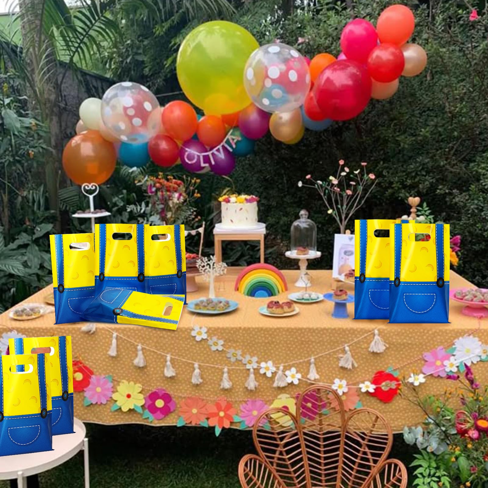 SALACOOL 30 juegos de bolsas de regalo amarillas, bolsas de regalo para regalos de fiesta de cumpleaños, bolsa de Halloween para decoraciones de fiesta de cumpleaños