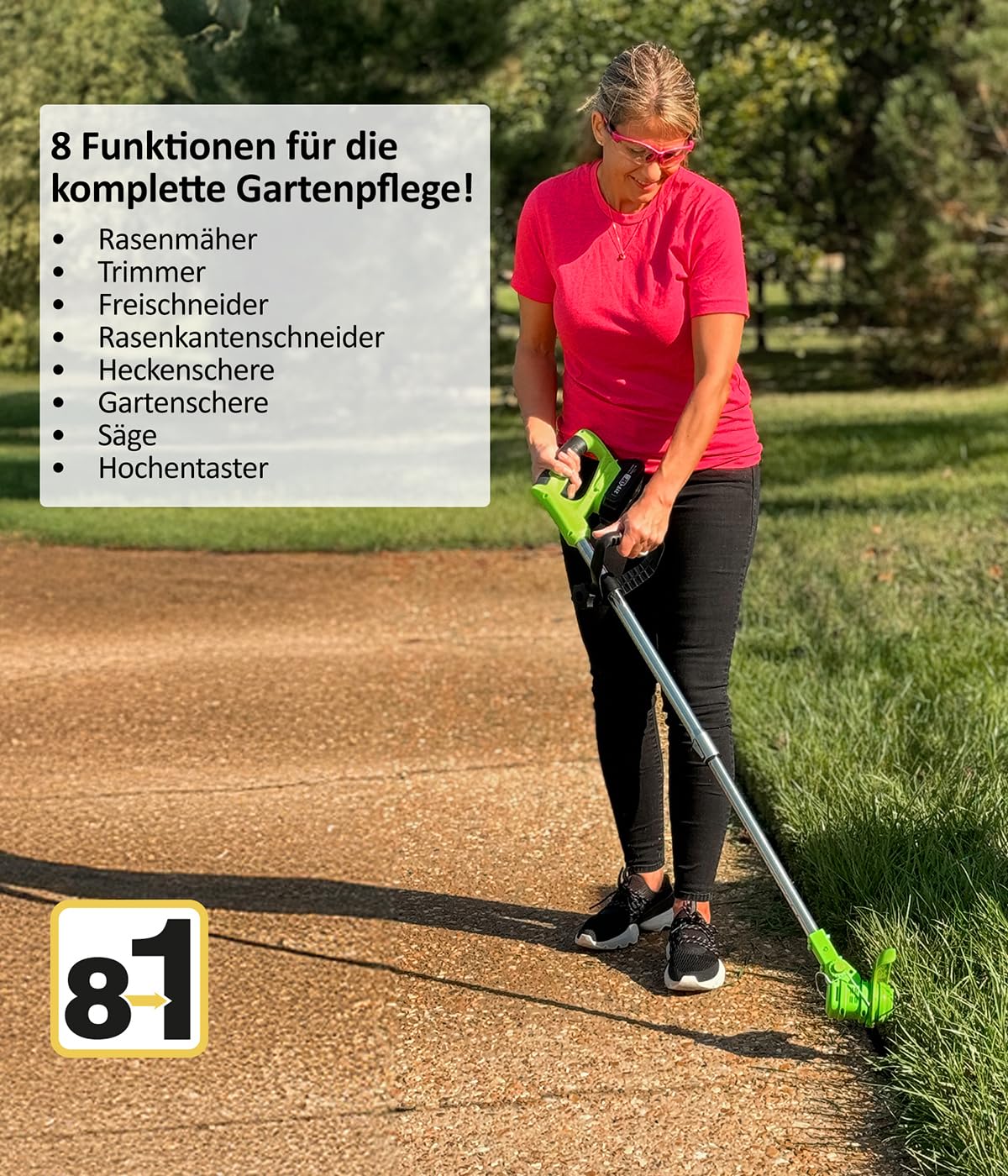 Genius Rotorazer - Set di attrezzi da giardino 8 in 1, 23 pezzi