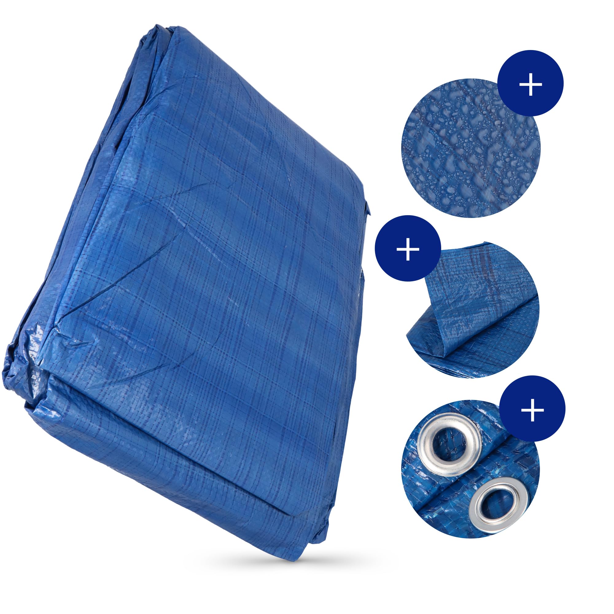 Lona Impermeable Exterior 6x10m PVC 50 g/m² Toldo de Protección Multiusos para Terrazas Muebles Jardín Piscina Coche Tarpaulina Industrial con Ojales Resistente al Agua