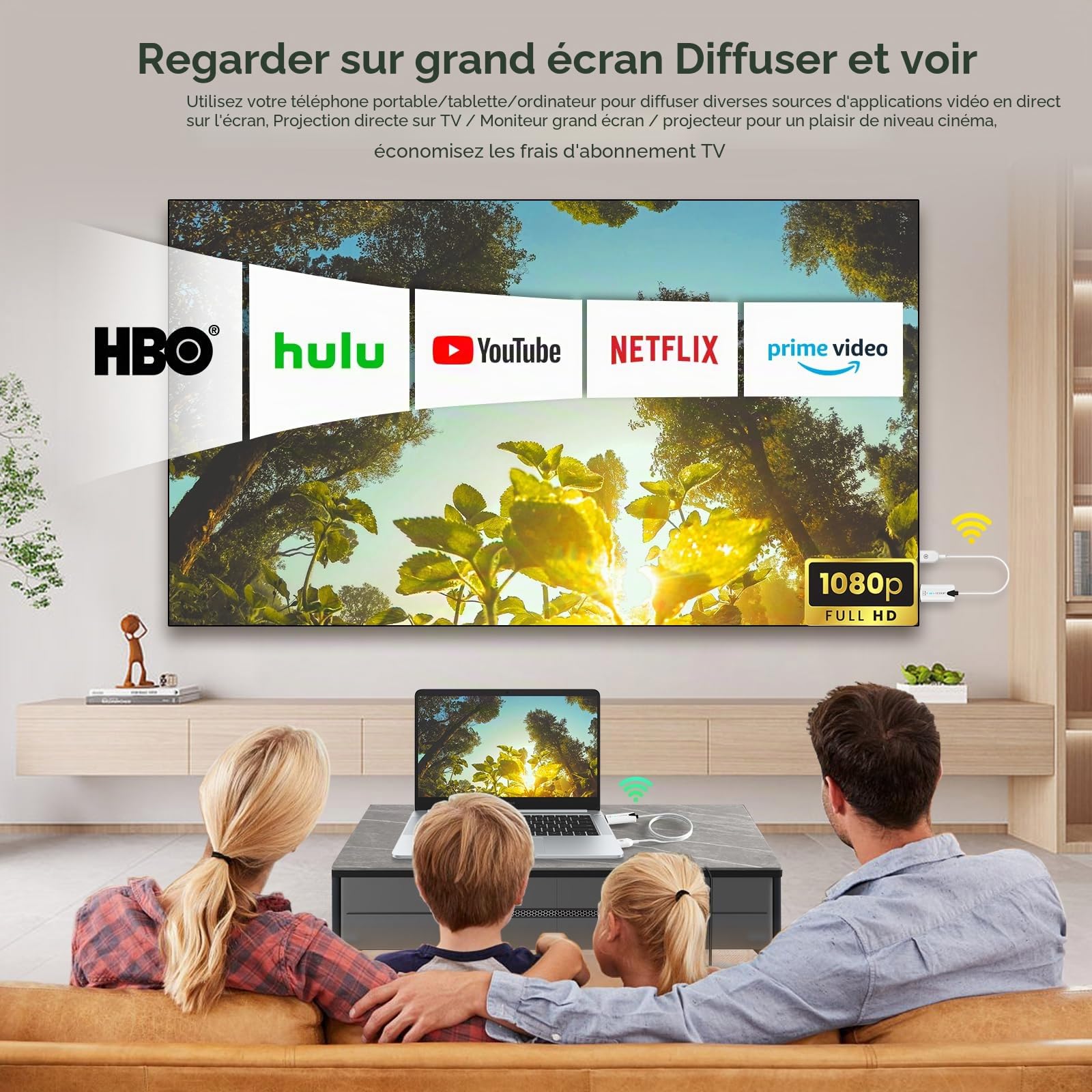 EDUP Wireless HDMI Transmitter and Receiver, 1080P Wireless HDMI Extender 165FT/50M Range, Plug&Play, Video Audio Projection for Desktop, PC, TV Box, PS4/5 to TV/Projector (Mini HDMI Adapter)
