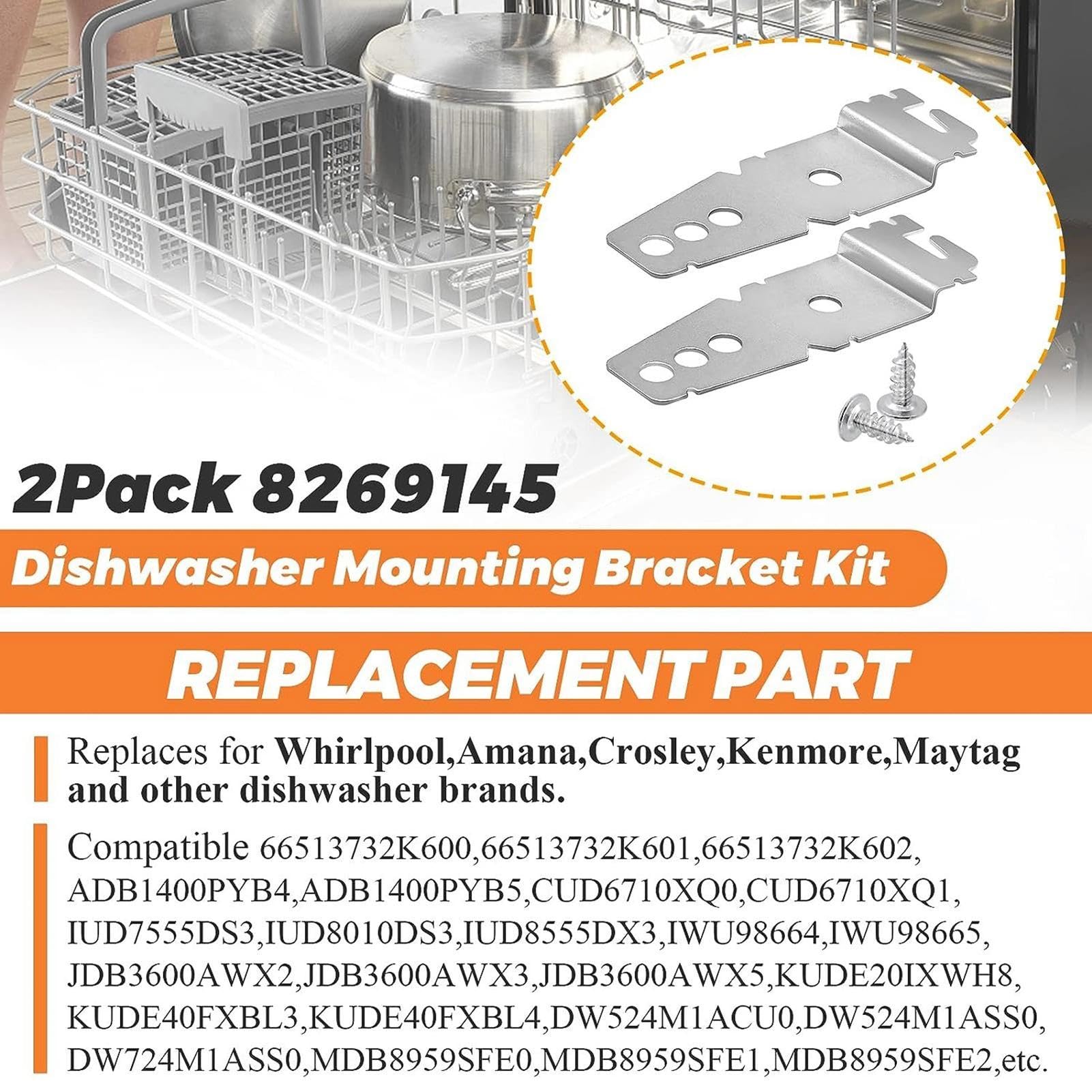 Installationsset für Geschirrspüler, Einbauset für Spülmaschine, Thekenhalterung für Spülmaschine, Metall, Geschirrspülerhalterung, Geschirrspüler-Einbauhalter, Geschirrspüler-Einbauhalterung,
