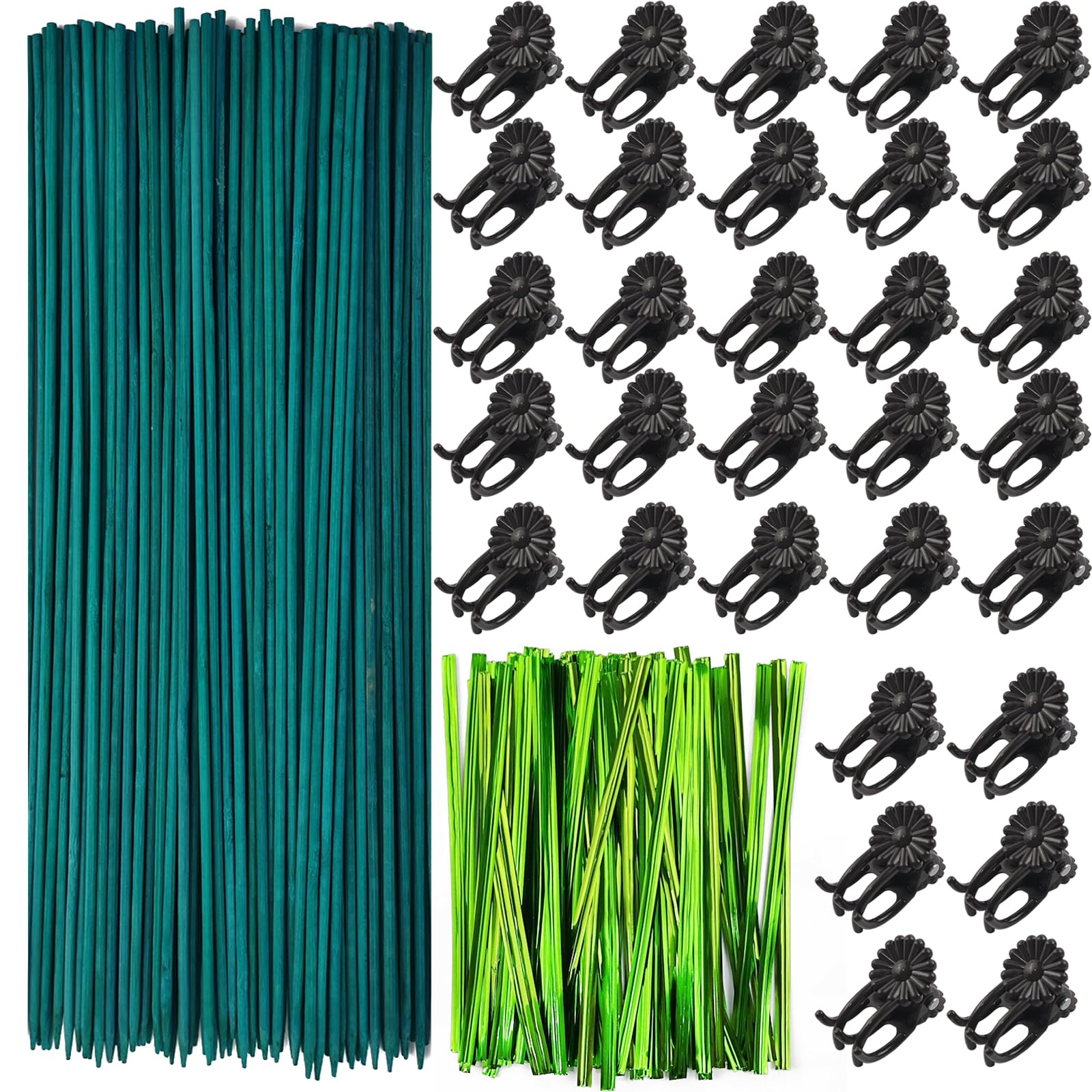 TIHOOD 200PCS/Set Bamboo Plant Stakes Kit