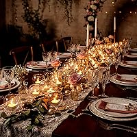 Vista 7 de LAMORGIFT 36 Portavelas de Vidrio para Velas de Té – Jarrones de Cuenco para Velas Votivas/Flotantes, Jarrones Redondos para Bodas, Compromisos