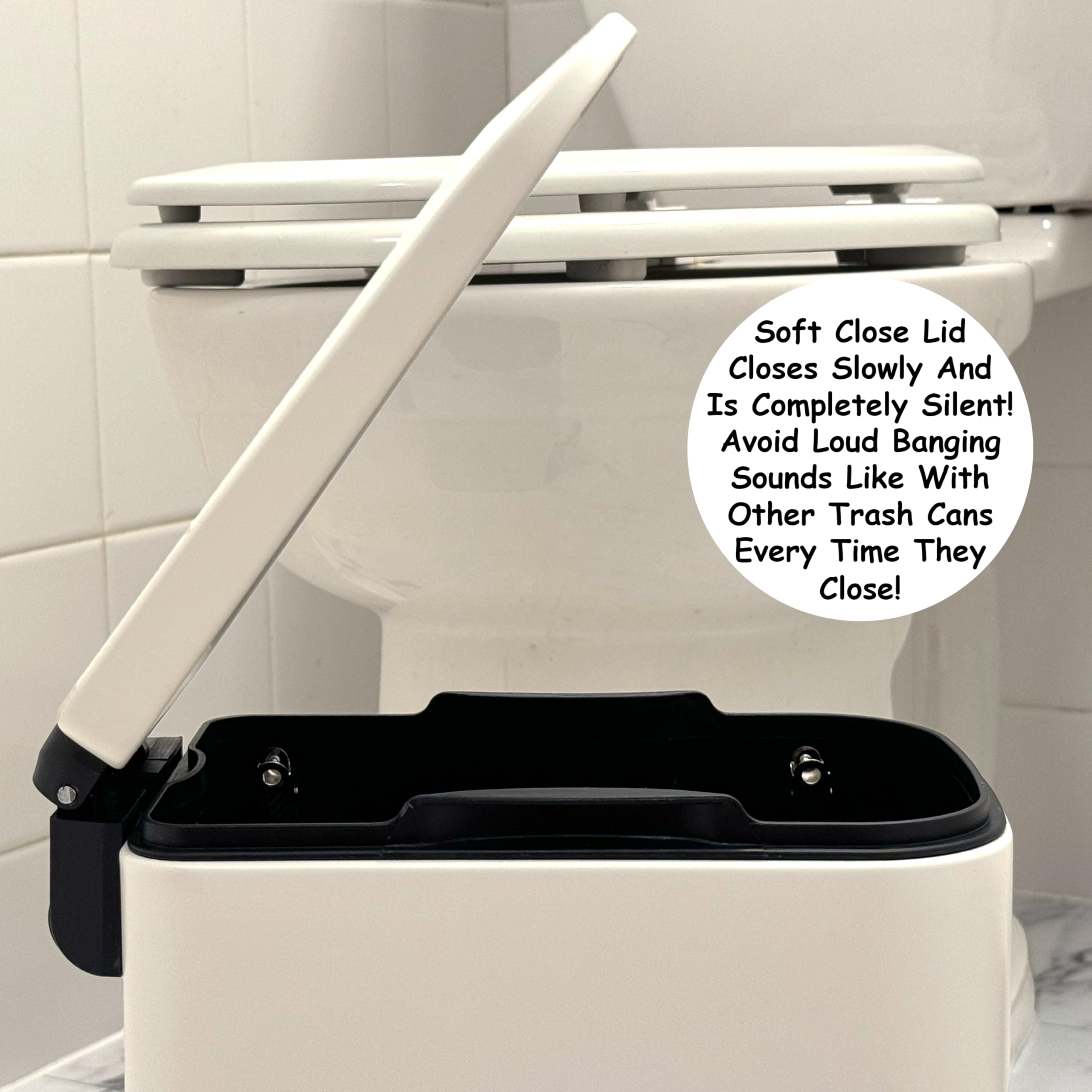 Homie Poubelle fine de 6 litres avec doublure antidérapante et couvercle anti-sac, peut être utilisée comme mini poubelle, poubelle fine ou décoration dans la salle de bain, les toilettes, la cuisine