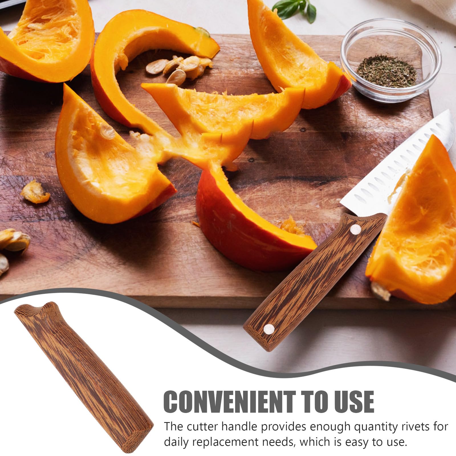 Manici Antiscivolo Legno da Coltelli Pezzi 2 Marrone Cucina Impugnatura Ricambi