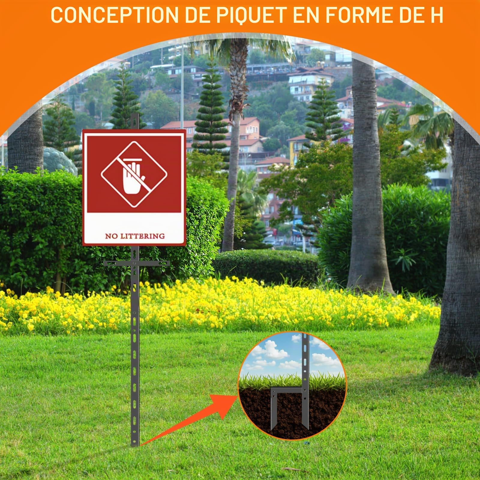 2 Piquets en T Noirs 130cm 2mm Poteaux Acier Robustes | pour Panneaux Jardin et Signalisation