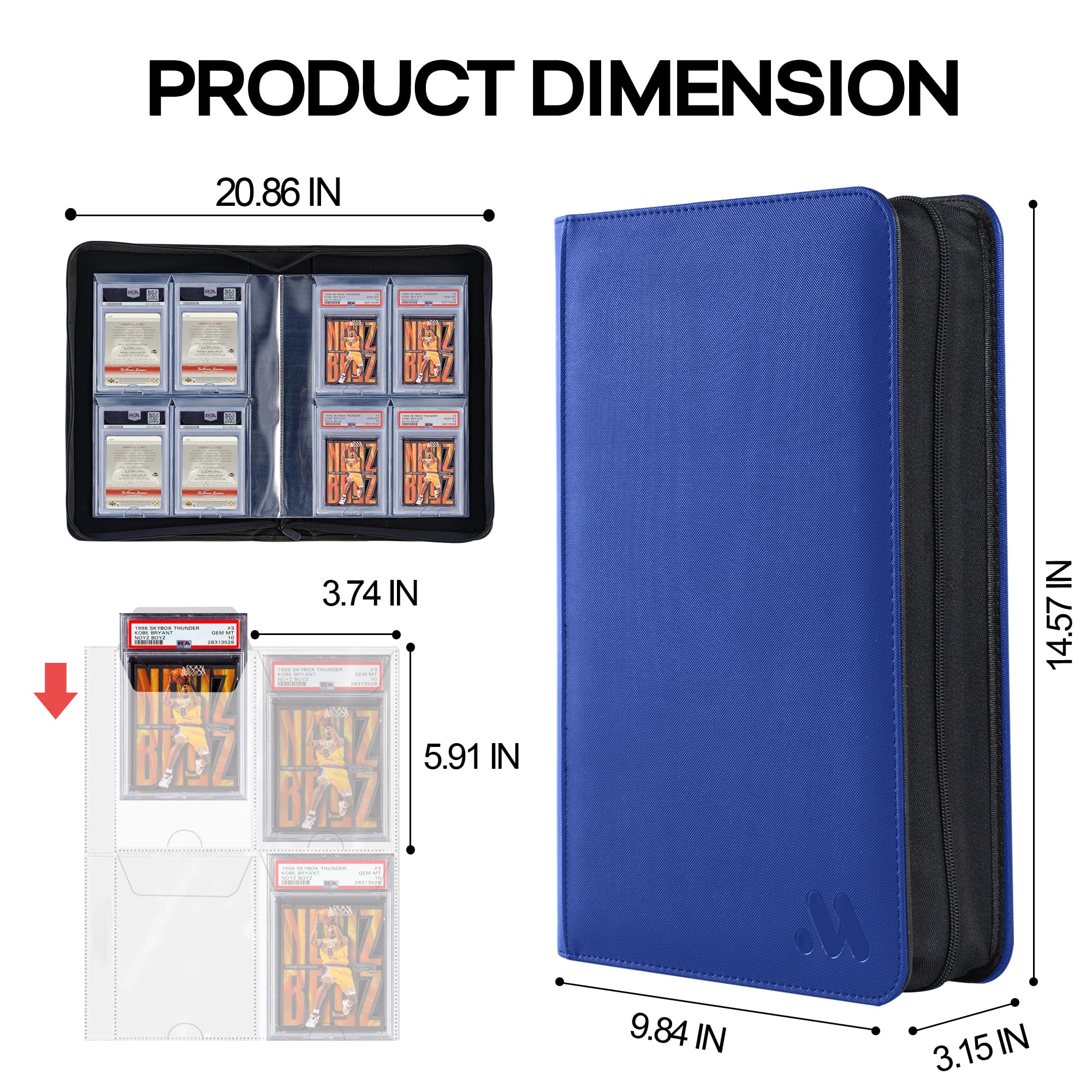 Amazon.com: MORABTO Graded Card Binder,Holds 40 Graded Cards,4 Pocket Slab Binder For PSA,Premium Graded Card Holder with Sleeves Blue : Toys & Games Amazon.com: MORABTO Graded Card Binder,Holds 40 Graded Cards,4 Pocket Slab Binder For PSA,Premium Graded Card Holder with Sleeves Blue : Toys & Games