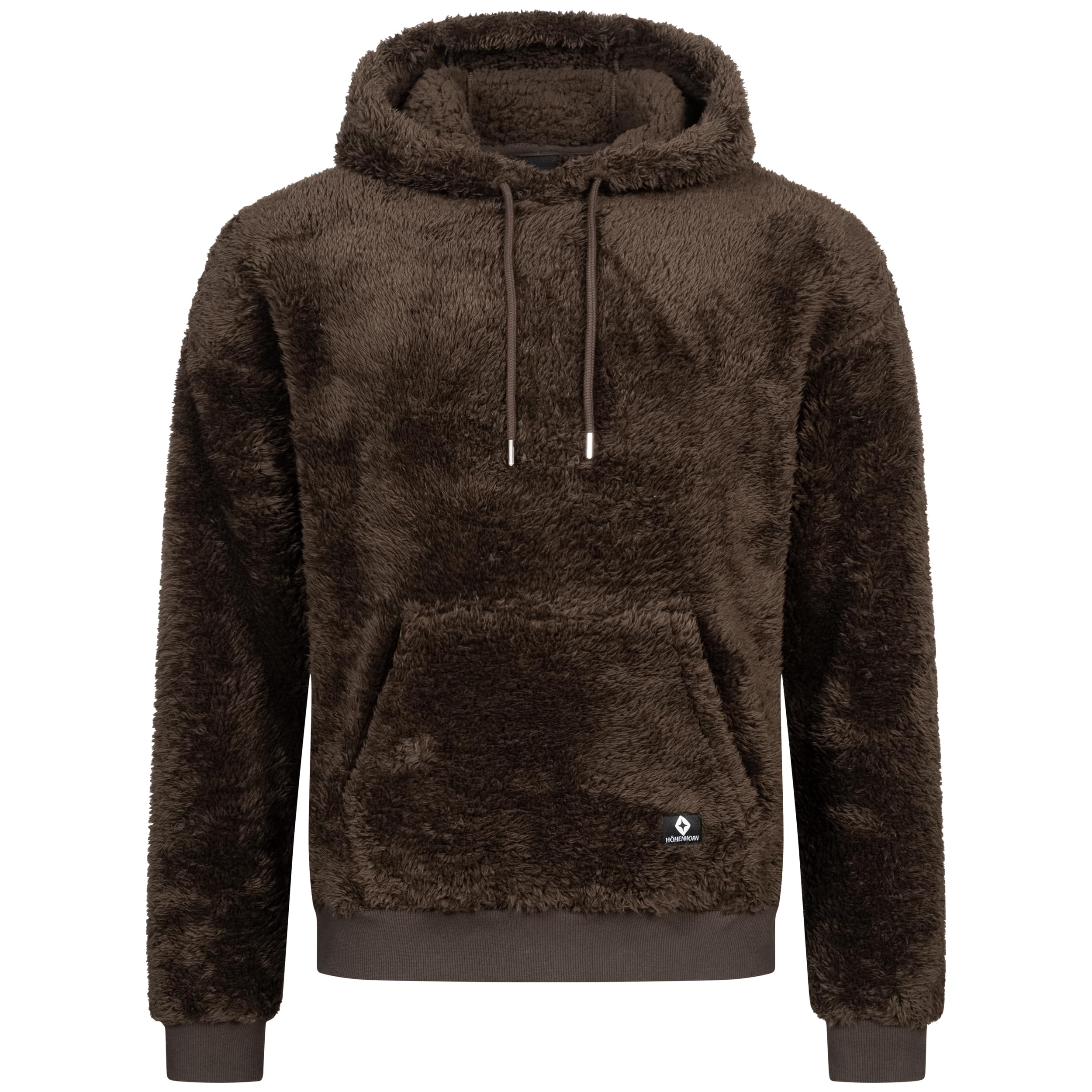 Höhenhorn Bärg Hoodie Teddy Fleece Men's Hooded Pullover Hoodie Sweatshirt, brown, L