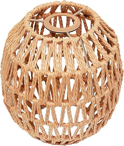 Miniatura 10 de Sombras de lámpara colgante de ratán bohemio, pantallas de lámpara tejidas para lámparas de pie, luces colgantes de ratán, lámpara bohemia, lámpara