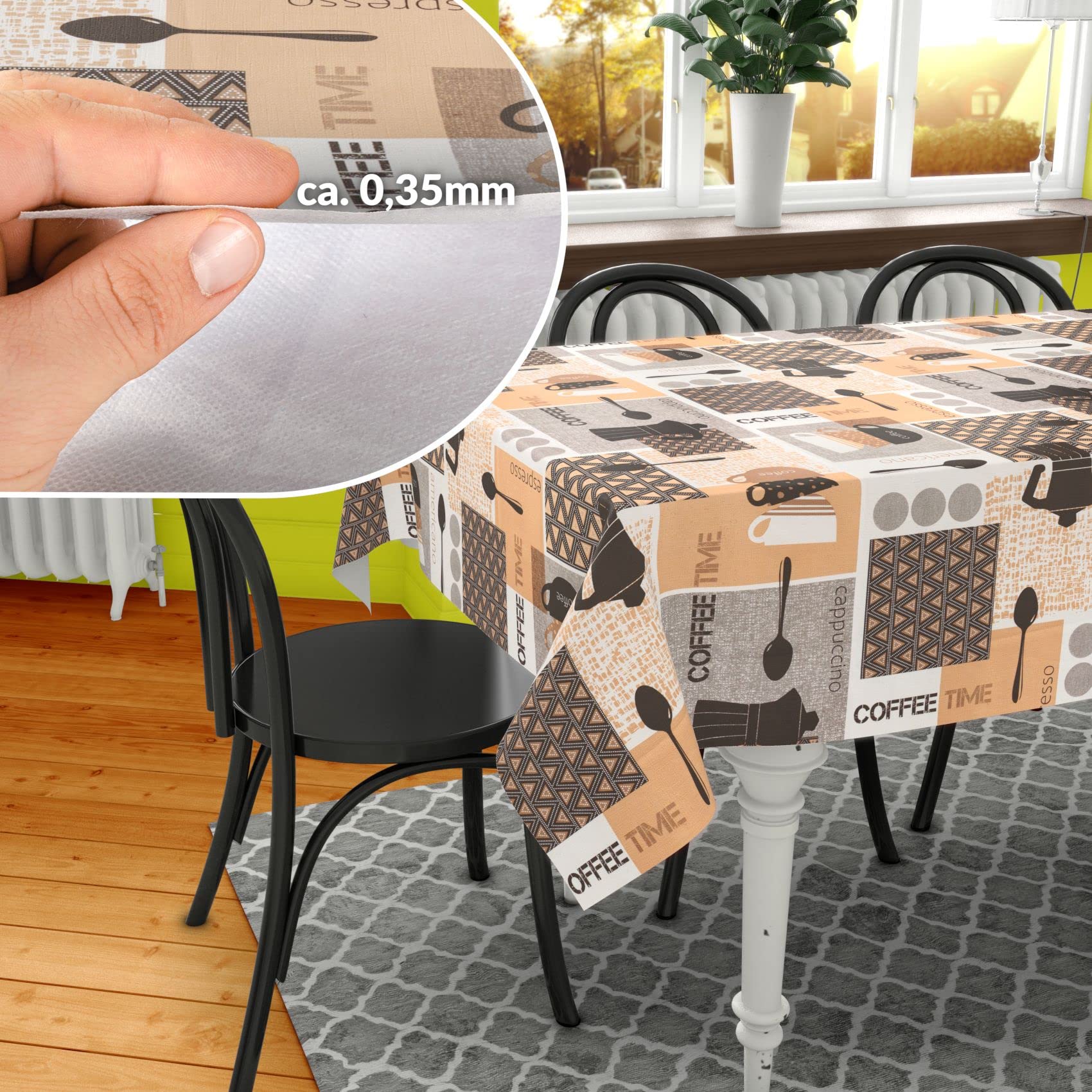 Nappe En Toile Cirée Lavable - En Plastique - Avec Gaufrage