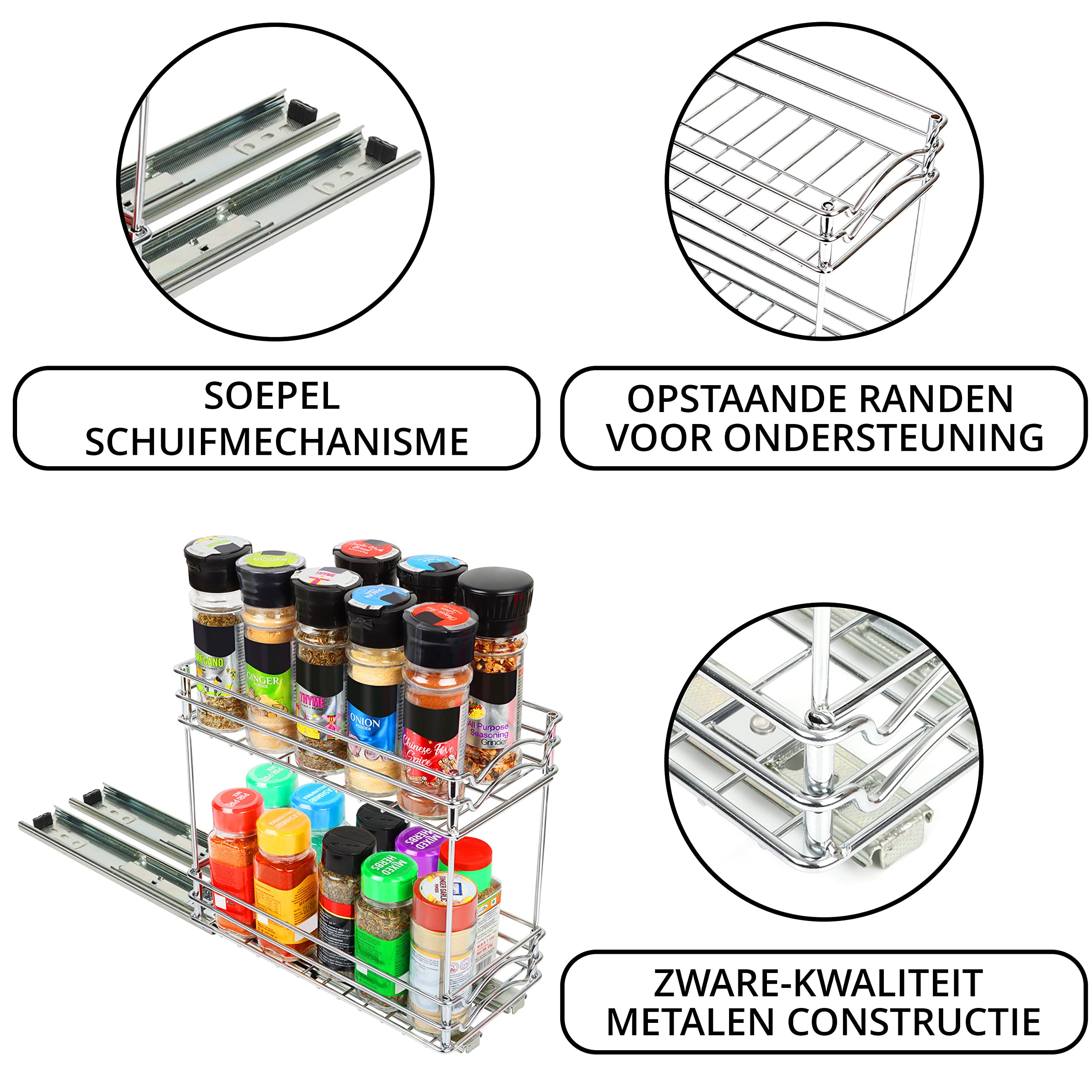 Keuken organizer - draaiend kruidenrek - kruidencarrousel - kruiden etagère - 2-laags