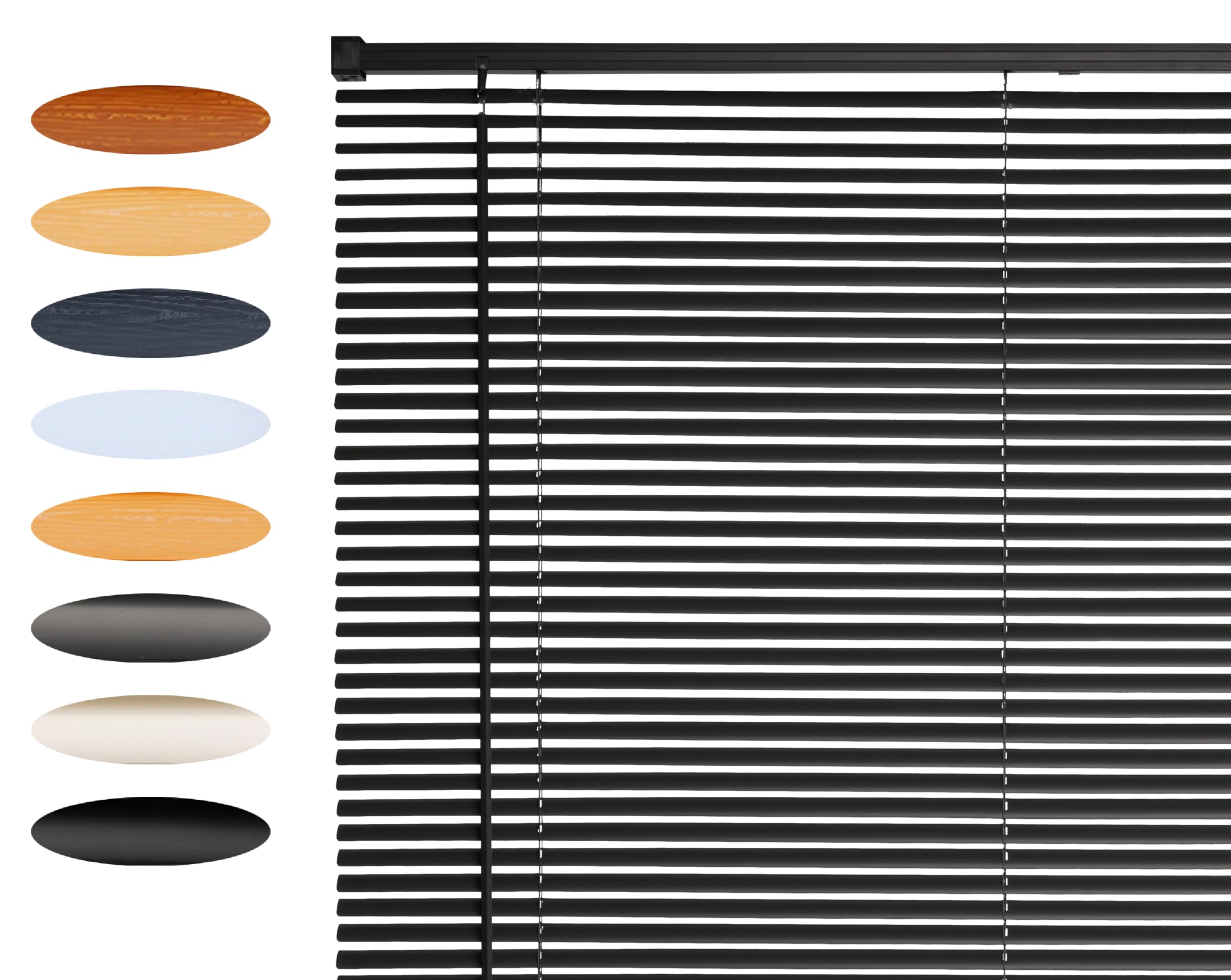 Lister Cartwright 25mm PVC Venetian Blinds for Windows – Trimmable, Easy Fit Curtains, Child Safe – Durable Home & Office Blind(Dark Grey, 180 cm Width x 160H cm)